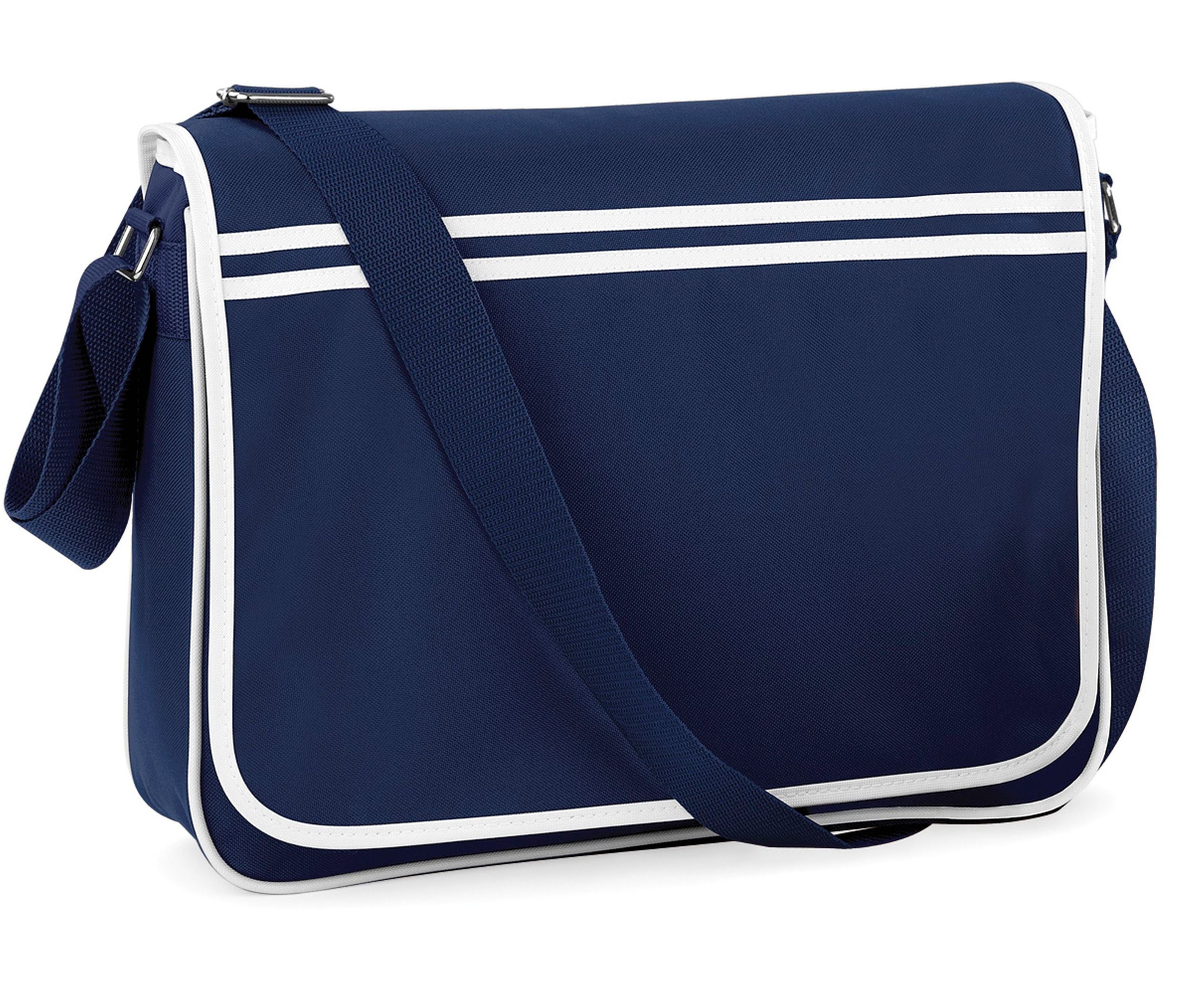 Sacoche Messenger Style Rétro - Navy/white