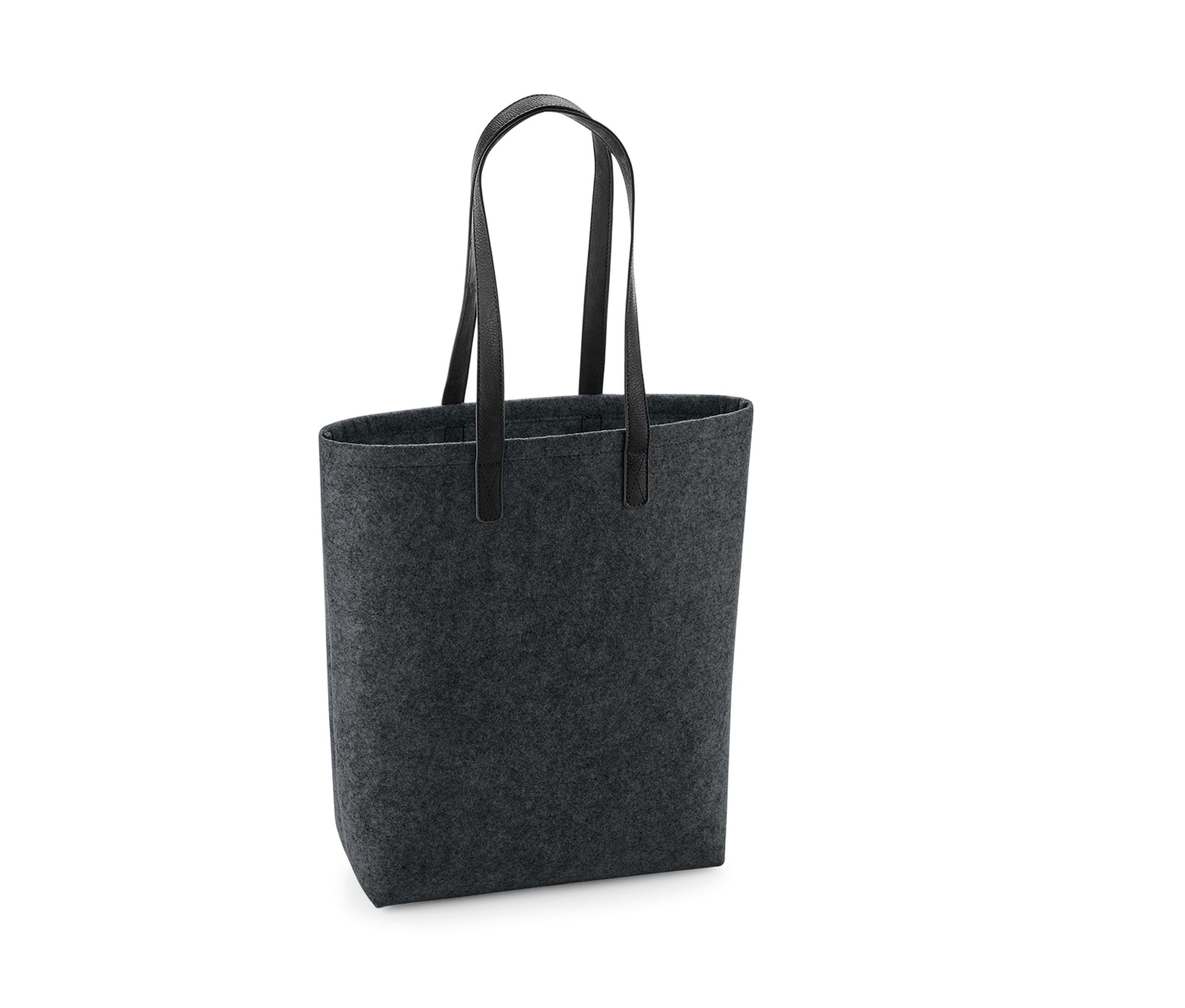 Sac Shopping en Polyester Feutrine - Charcoal Melange/black