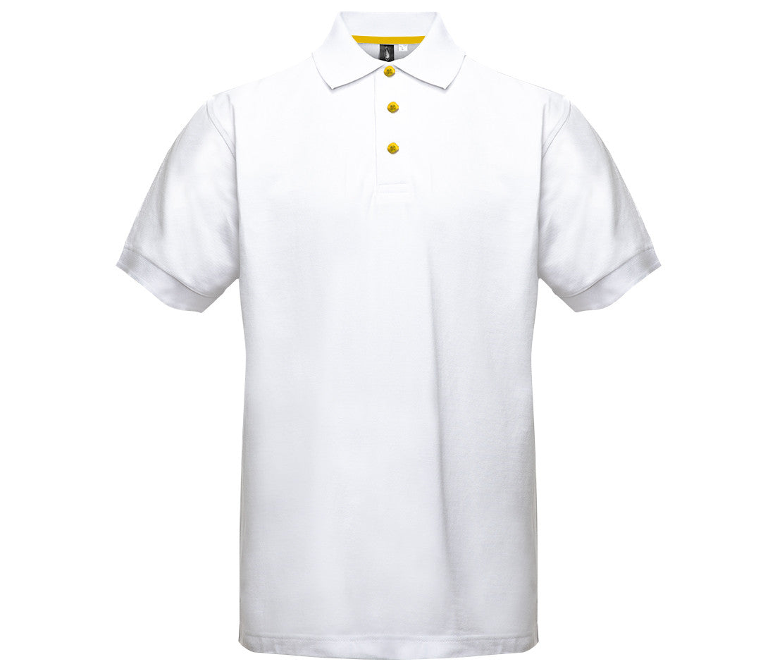 Polo Manches Courtes Homme - White / Gold
