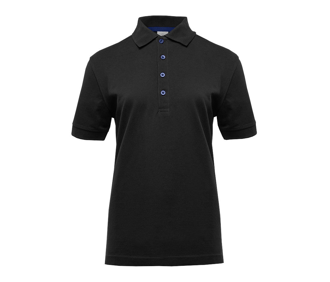 Polo Femme Boutons Contrastés - Black / Royal