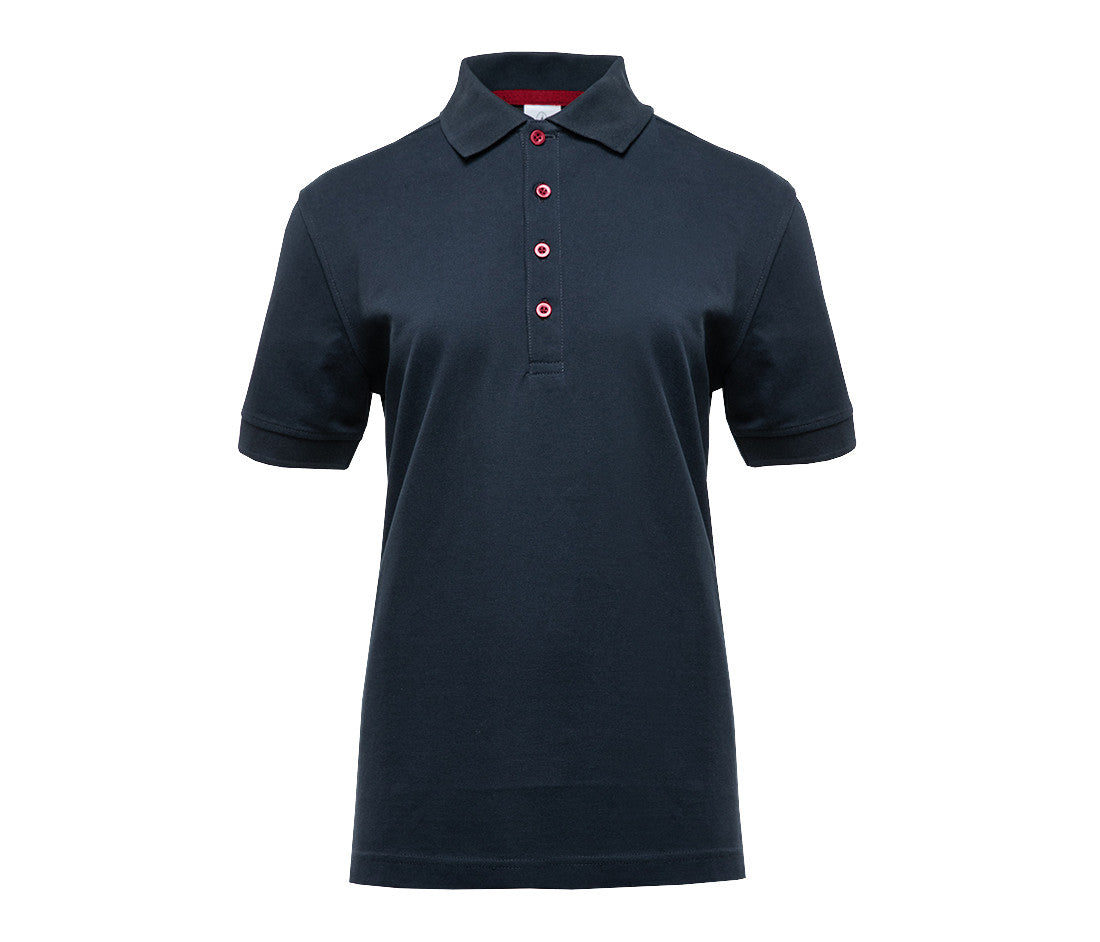 Polo Femme Boutons Contrastés - Navy / Red