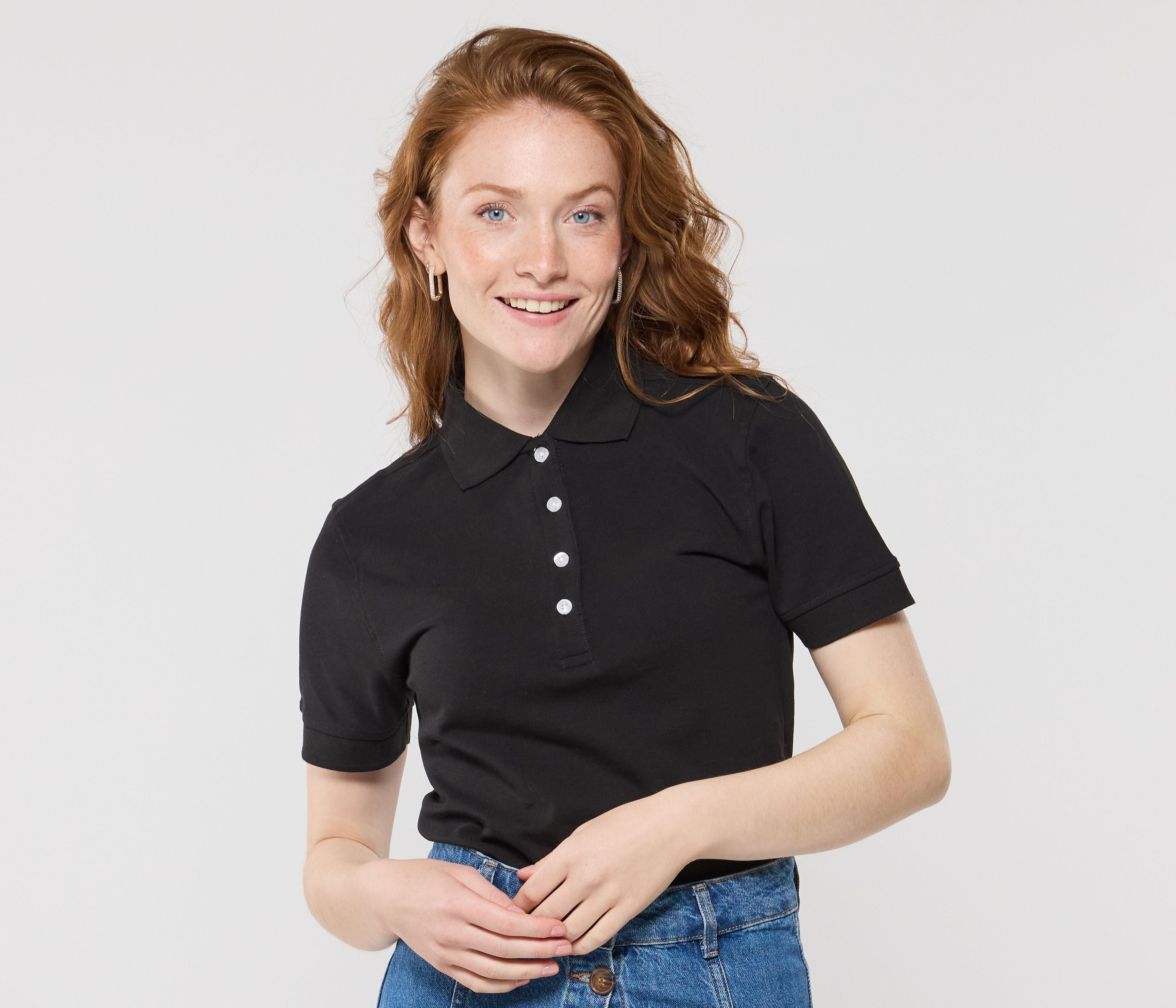 Polo femme boutons contrastés