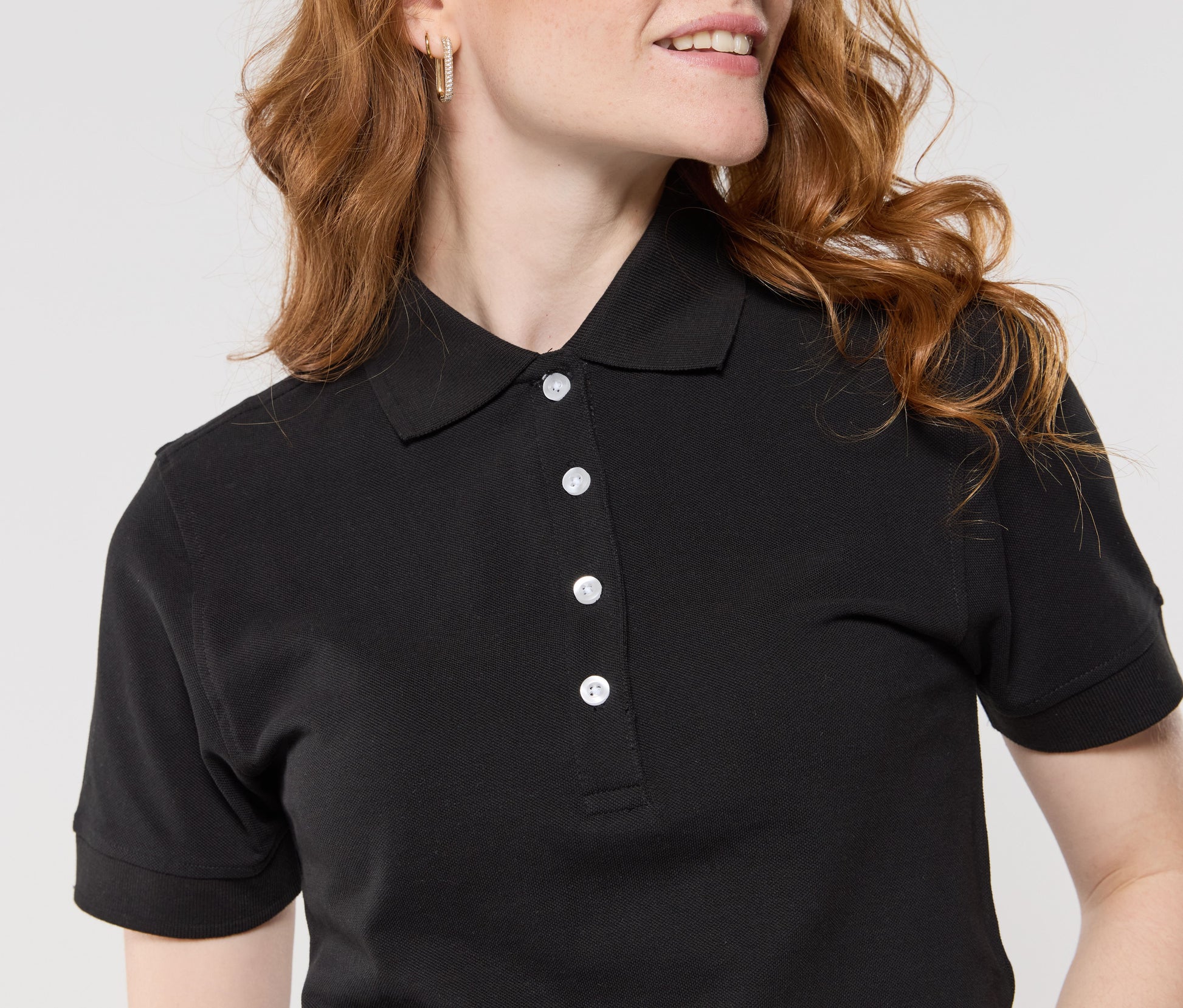 Polo femme boutons contrastés
