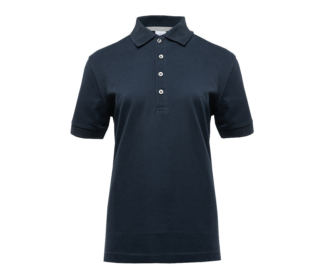 Polo Femme Boutons Contrastés - Navy / Silver