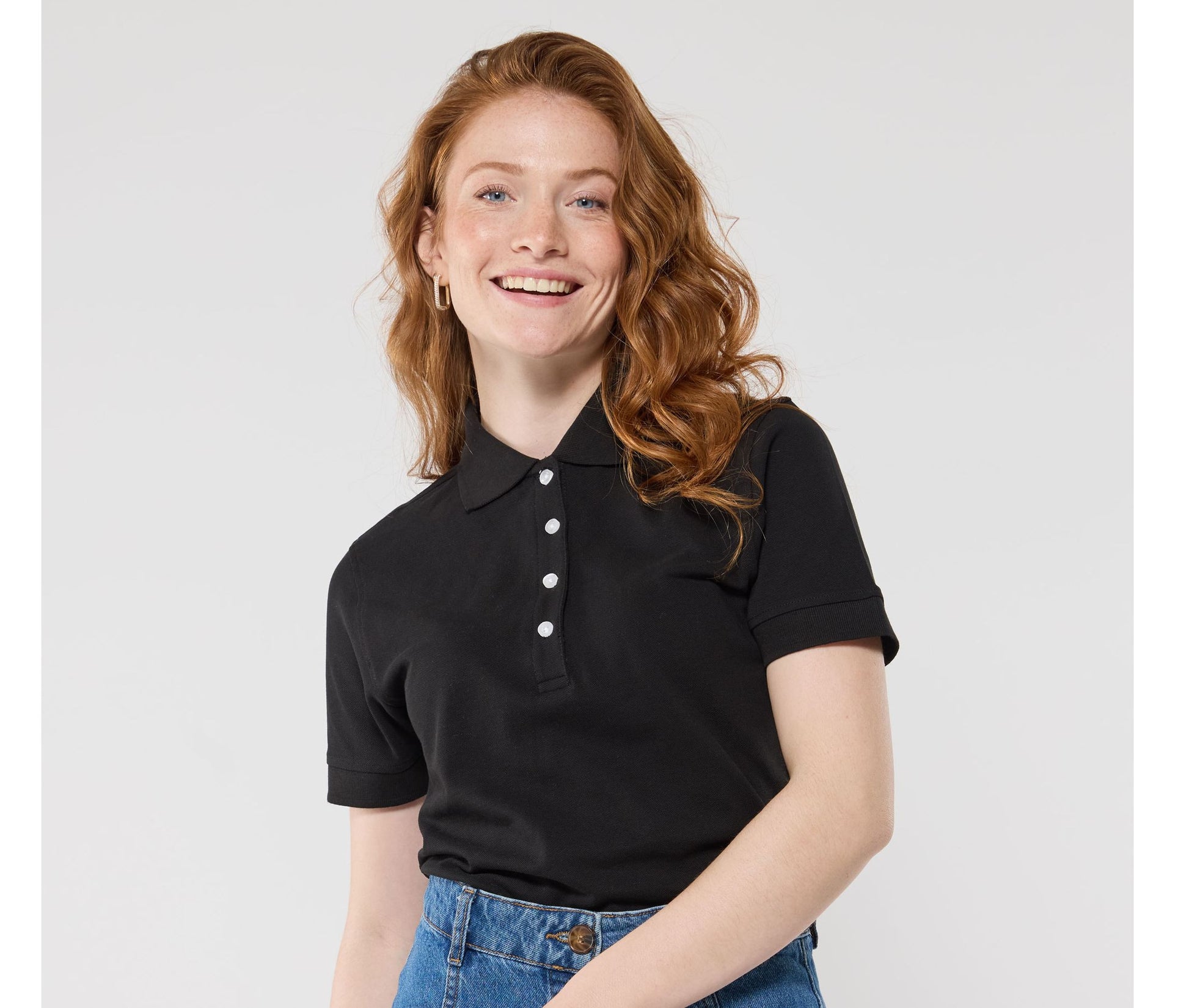Polo femme boutons contrastés
