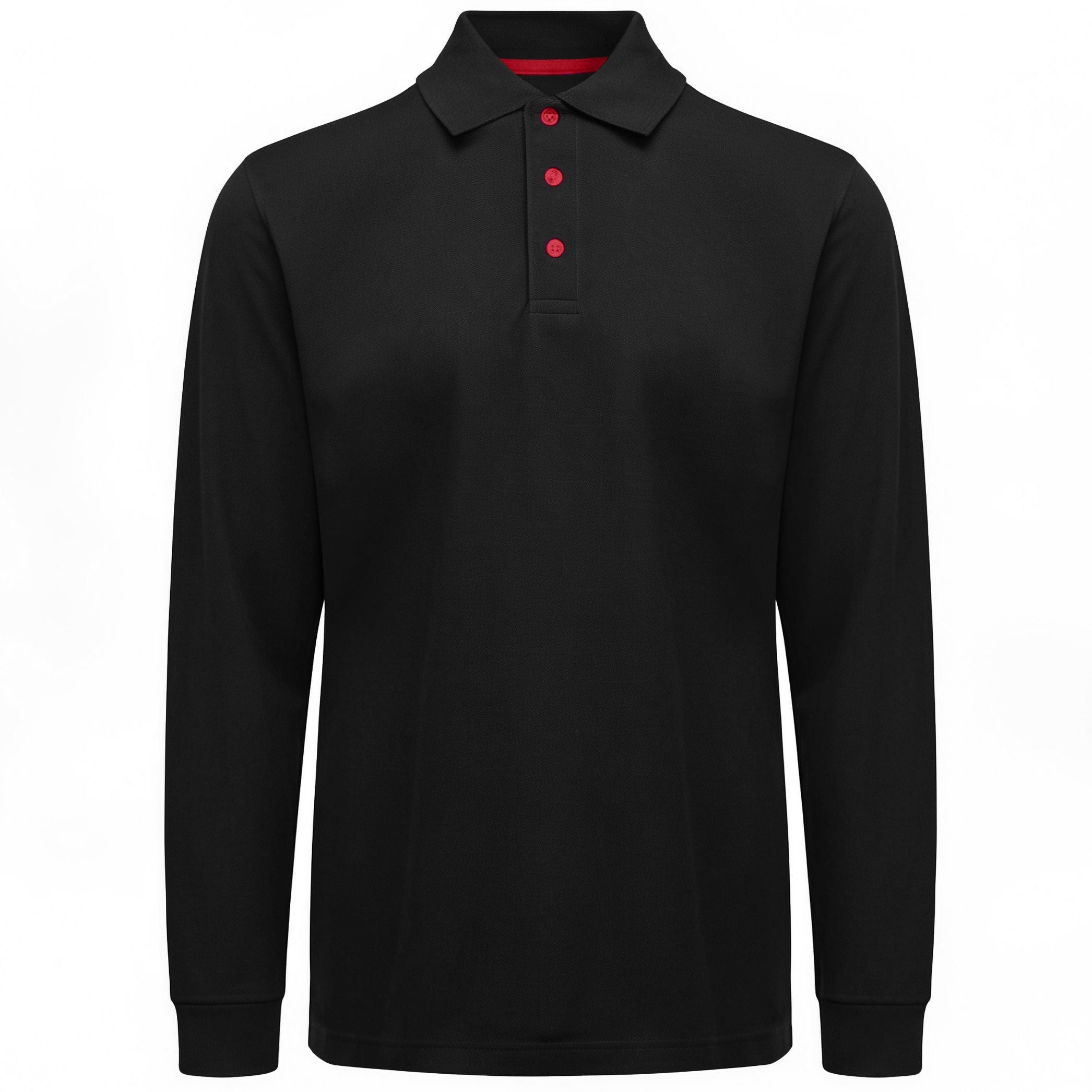 Polo Manches Longues Homme - Black / Red