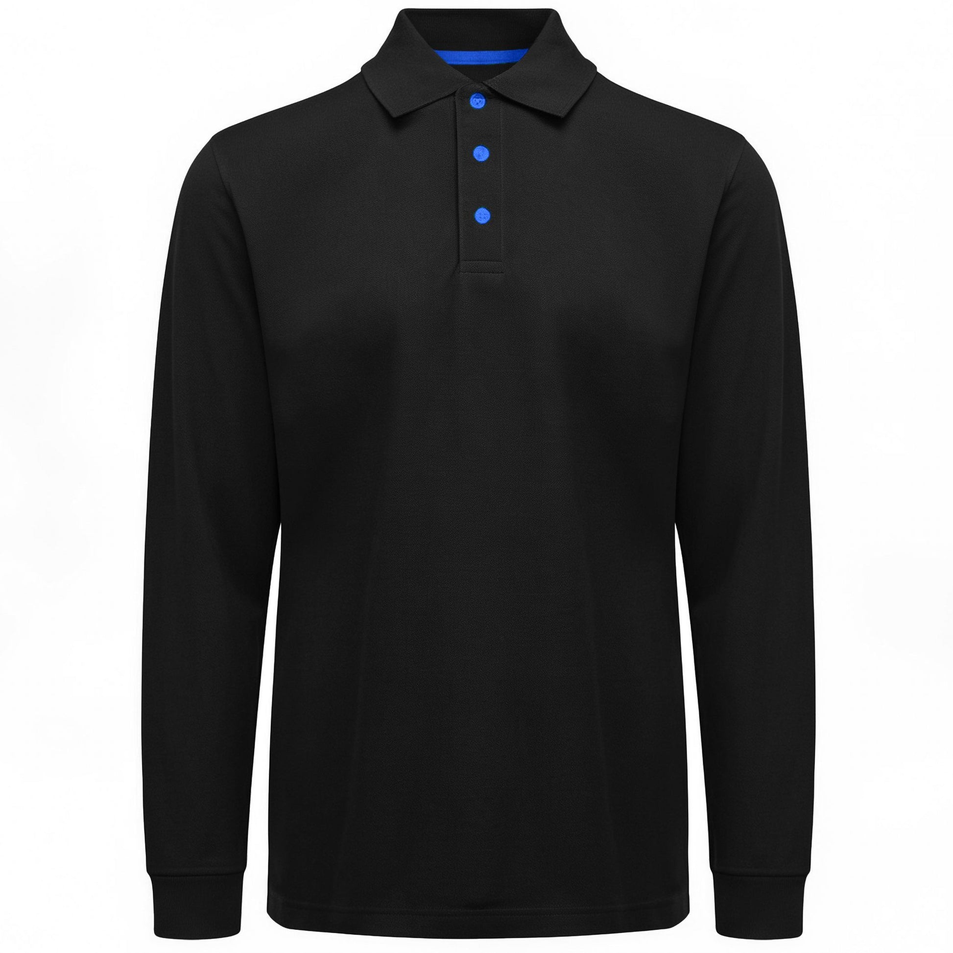 Polo Manches Longues Homme - Black / Royal