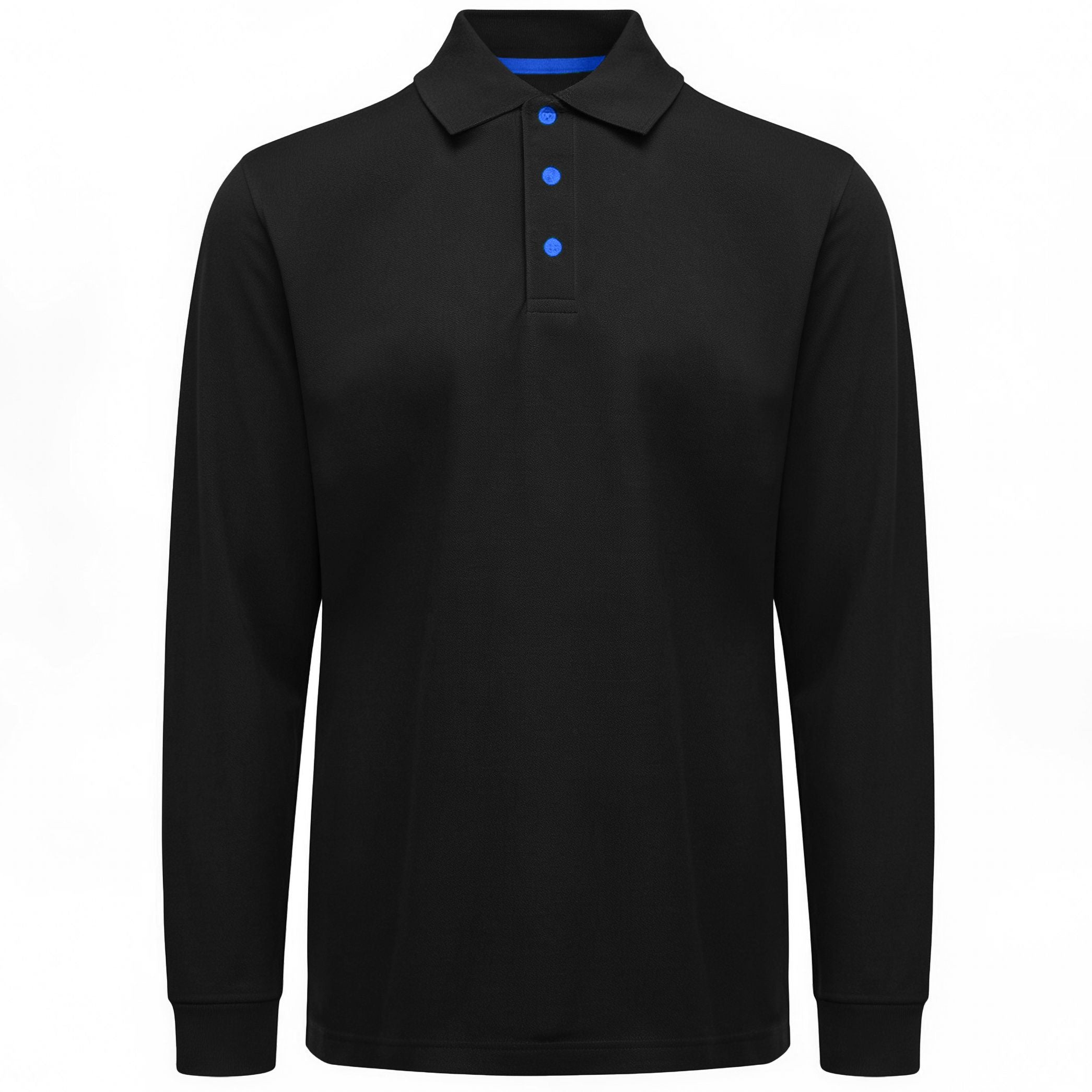 Polo Manches Longues Homme - Black / Royal