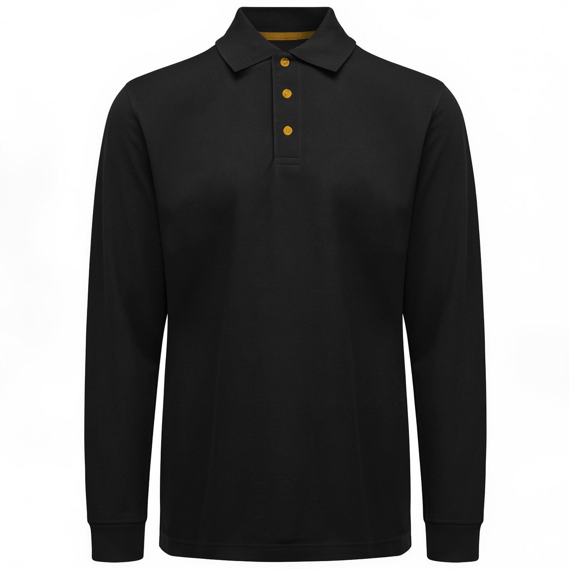 Polo Manches Longues Homme - Black / Gold