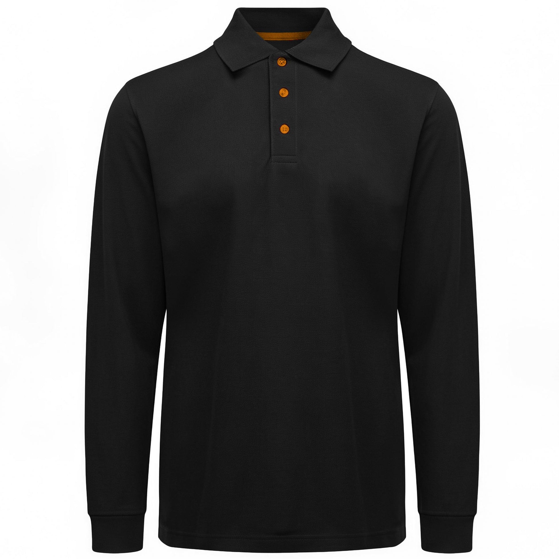 Polo Manches Longues Homme - Black / Orange