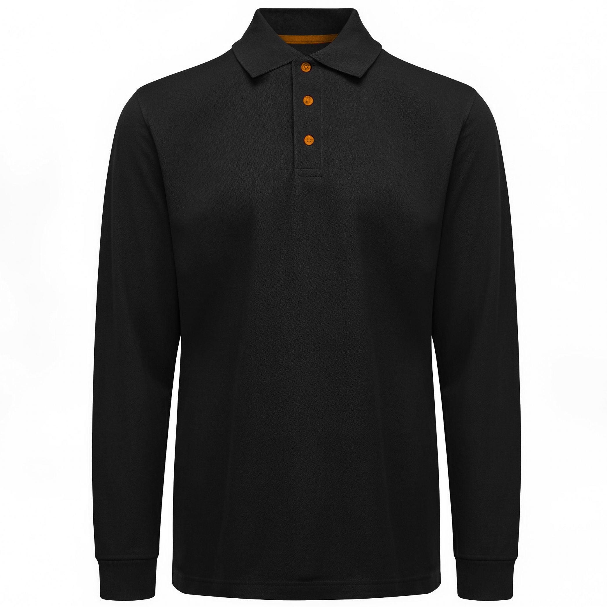 Polo Manches Longues Homme - Black / Orange