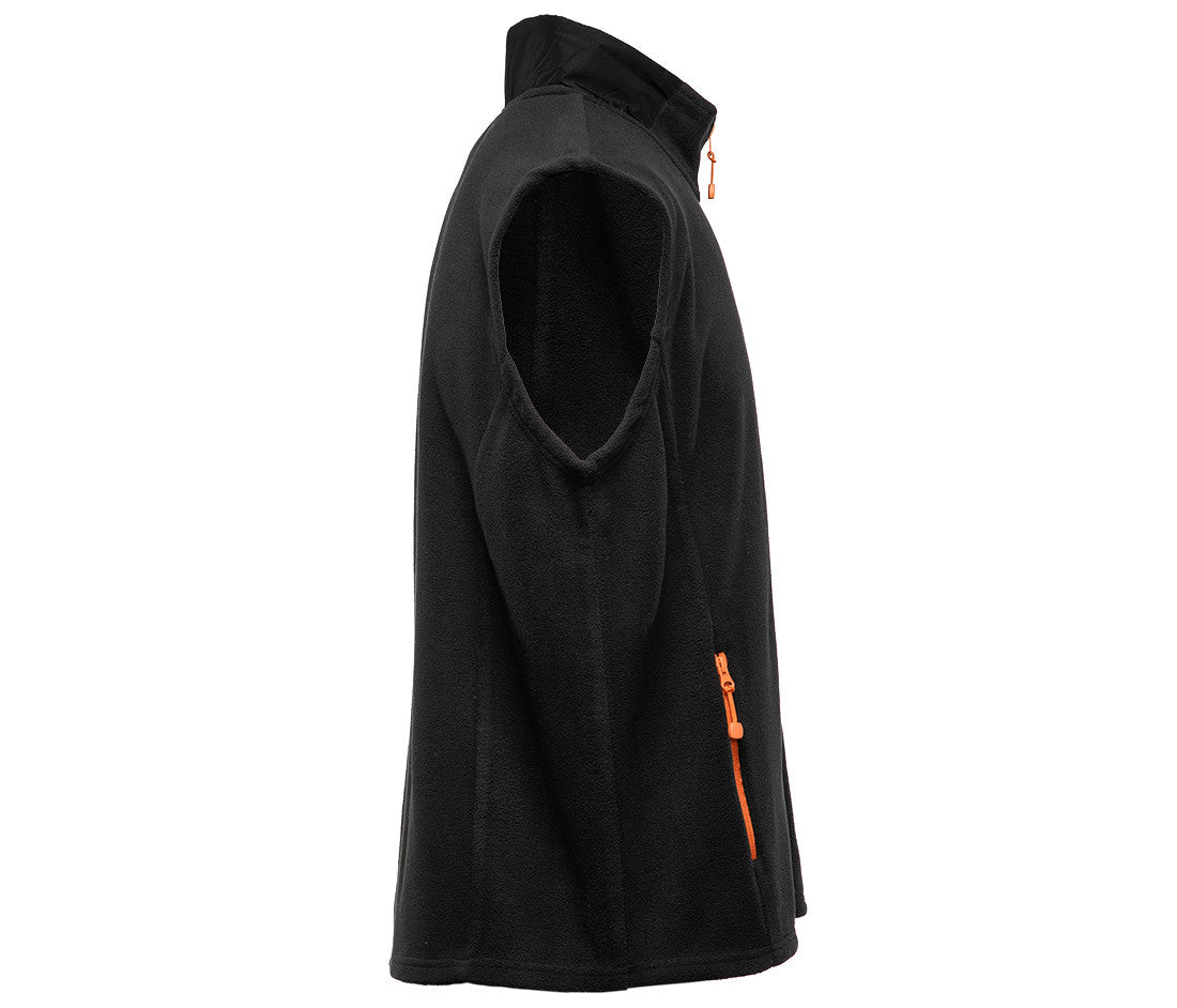 Bodywarmer Polaire Contrasté - Black / Orange