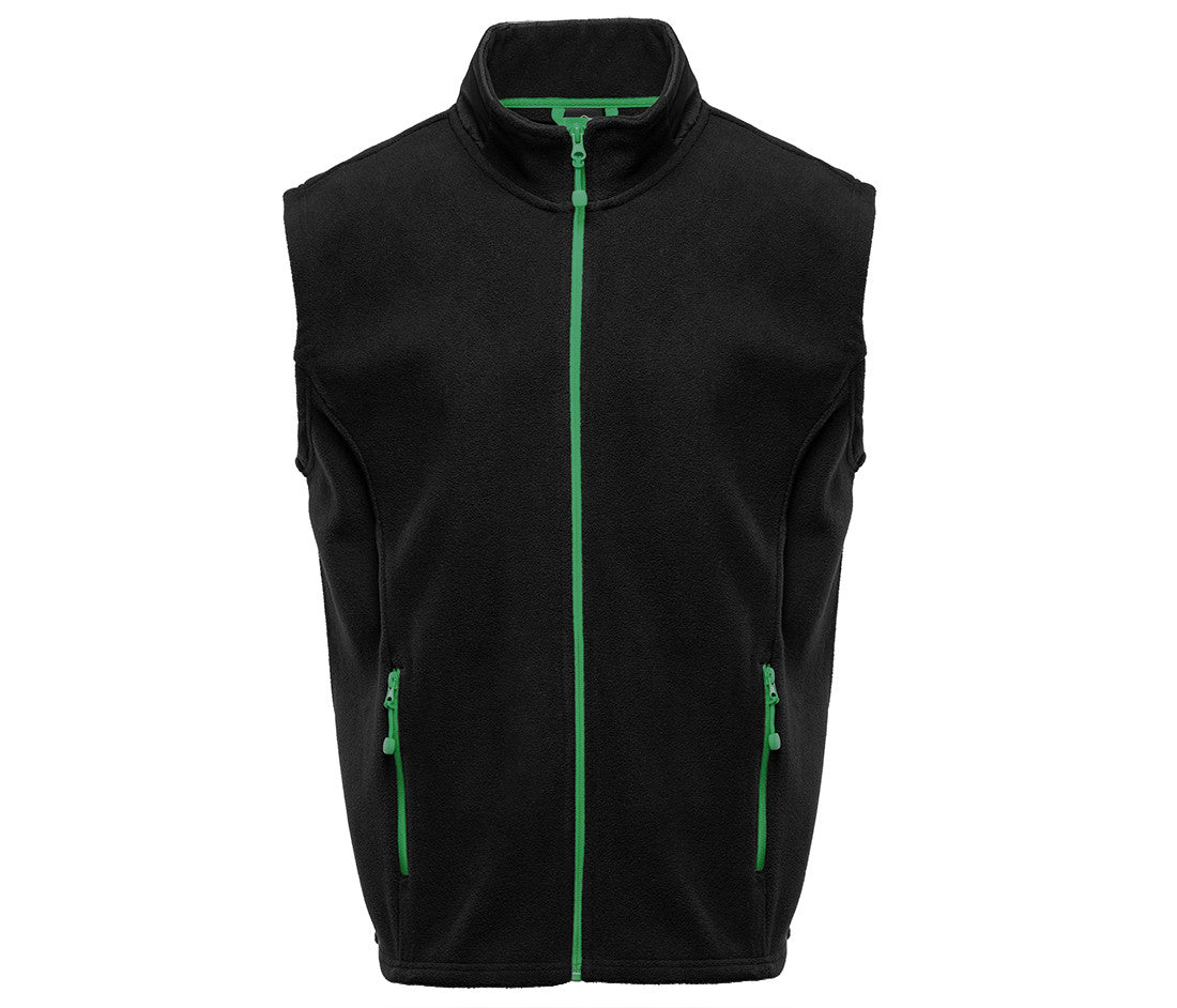 Bodywarmer Polaire Contrasté - Black / Kelly Green