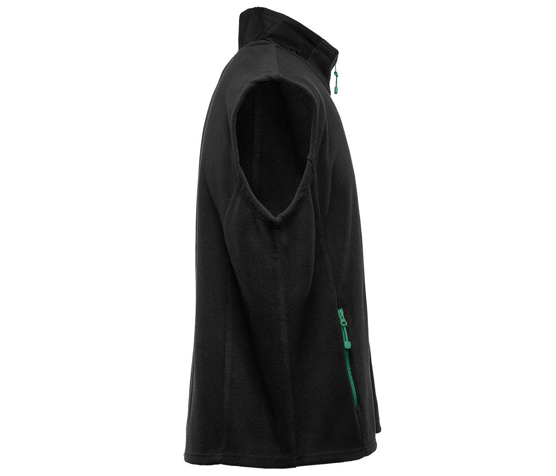 Bodywarmer Polaire Contrasté - Black / Kelly Green