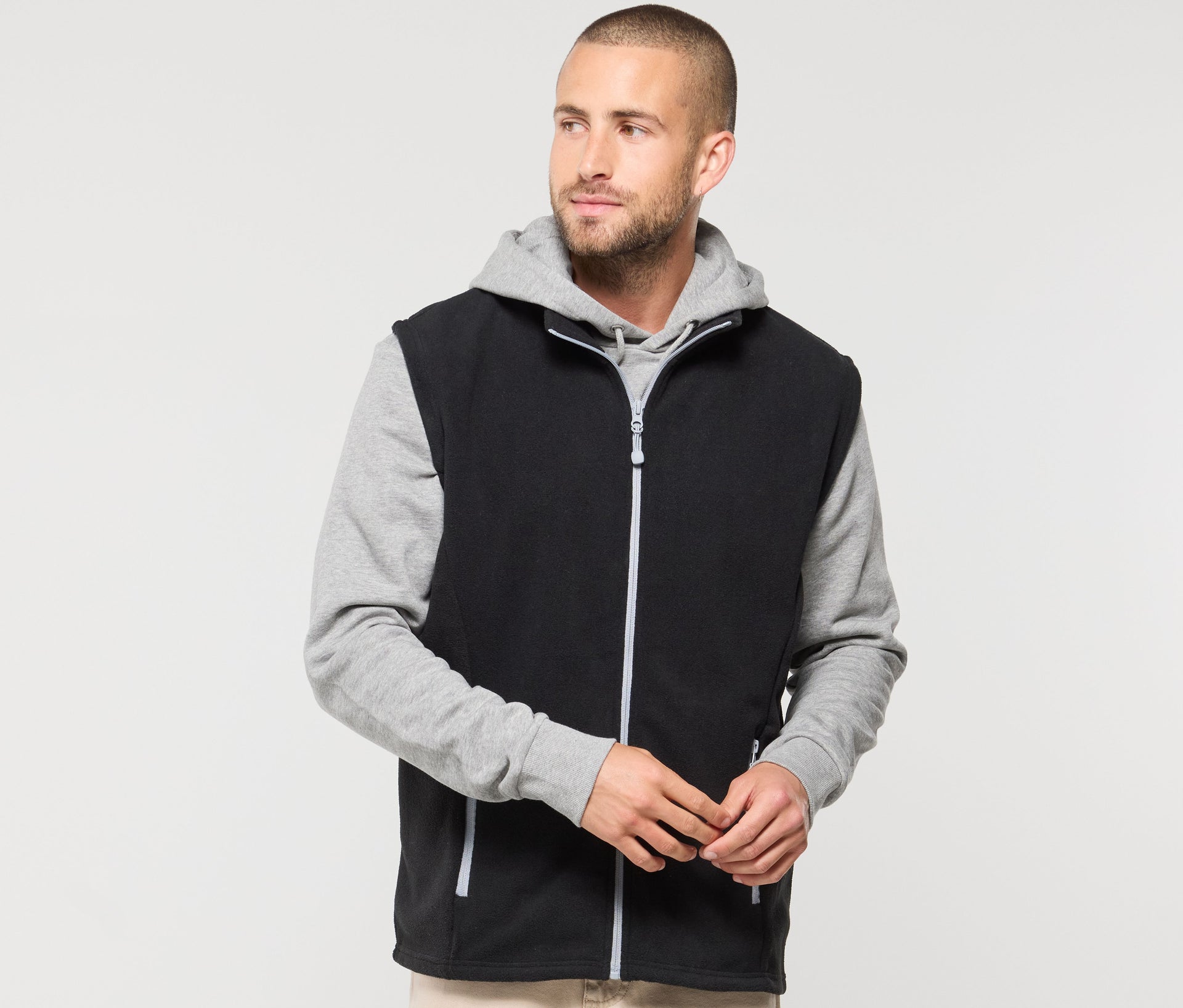 Bodywarmer polaire contrasté