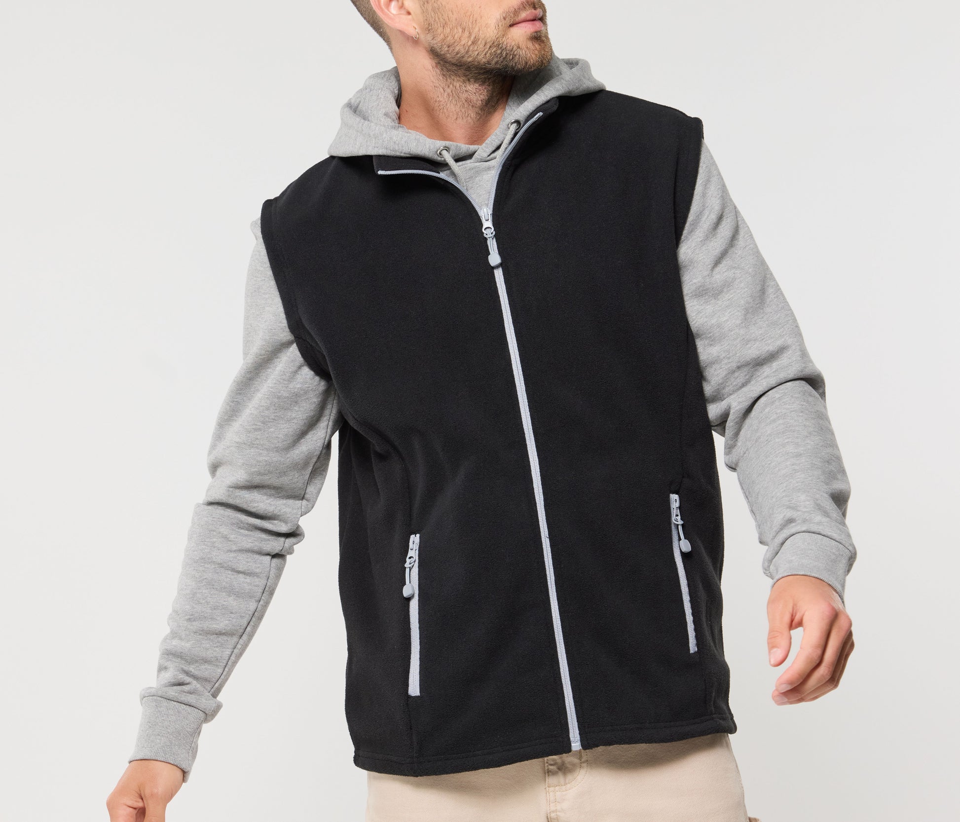 Bodywarmer polaire contrasté