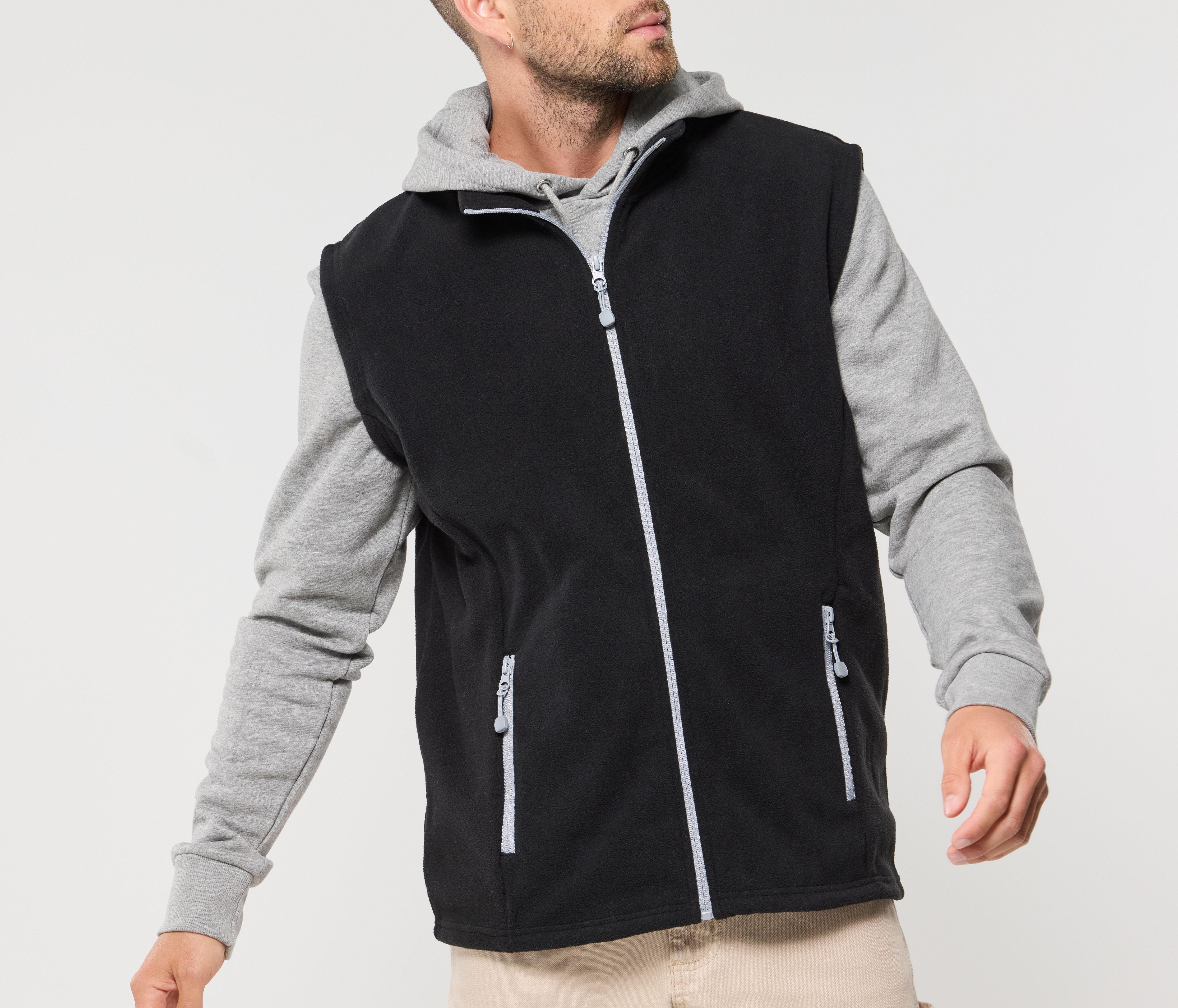Bodywarmer polaire contrasté