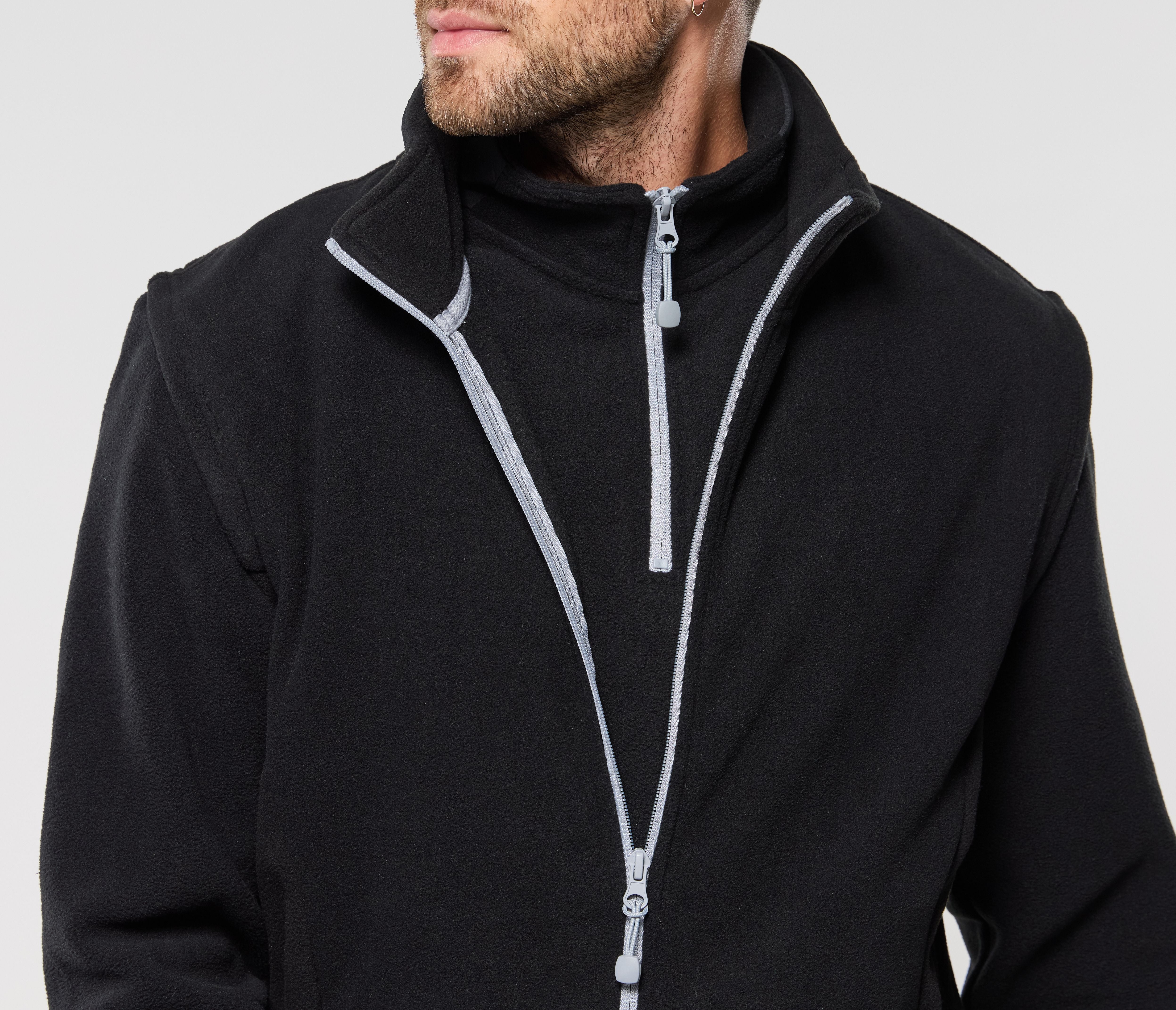 Bodywarmer polaire contrasté