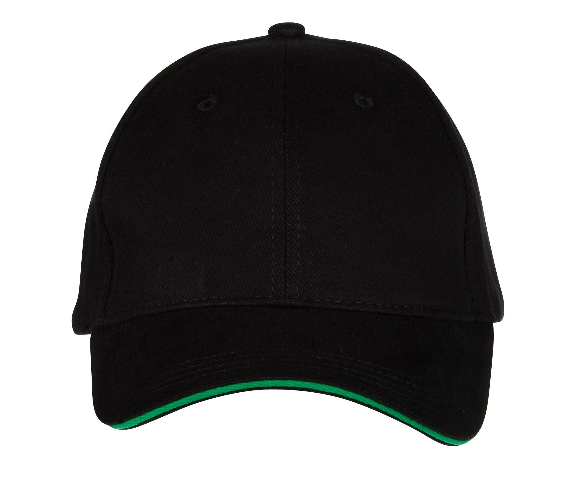 Casquette 6 Pans - Black/kelly Green