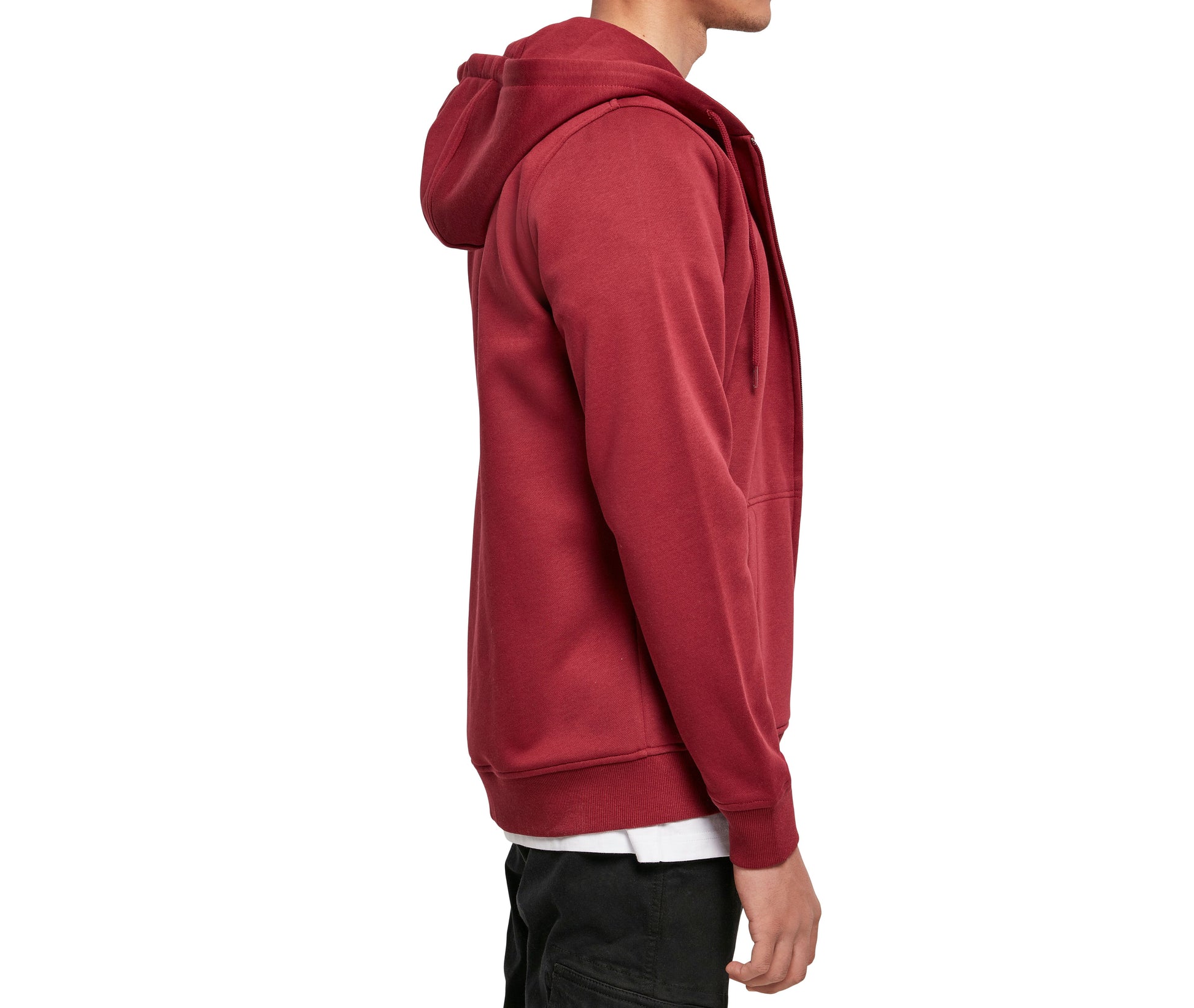 Sweat Zippé Capuche Lourd - Burgundy
