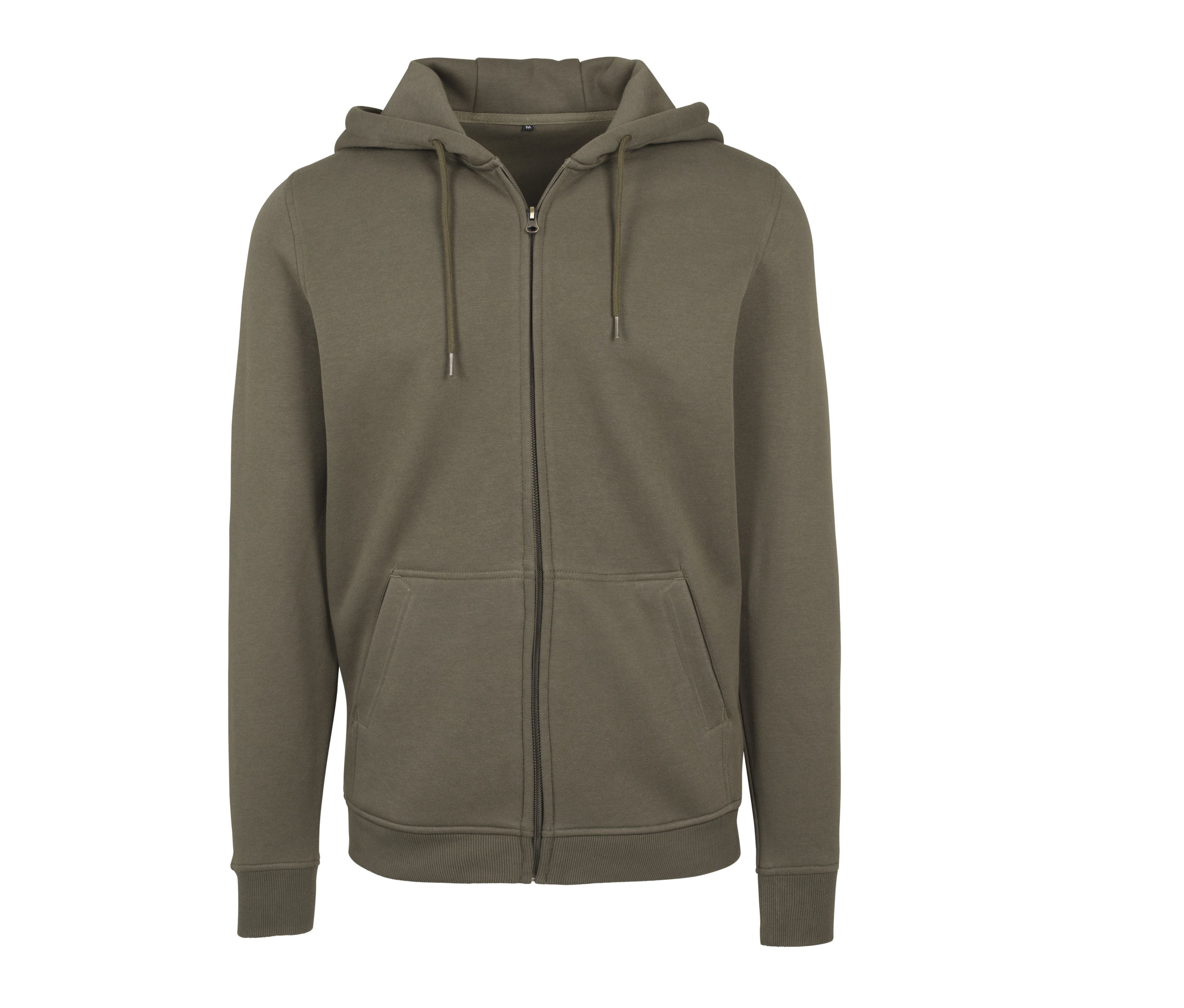 Sweat Zippé Capuche Lourd - Olive