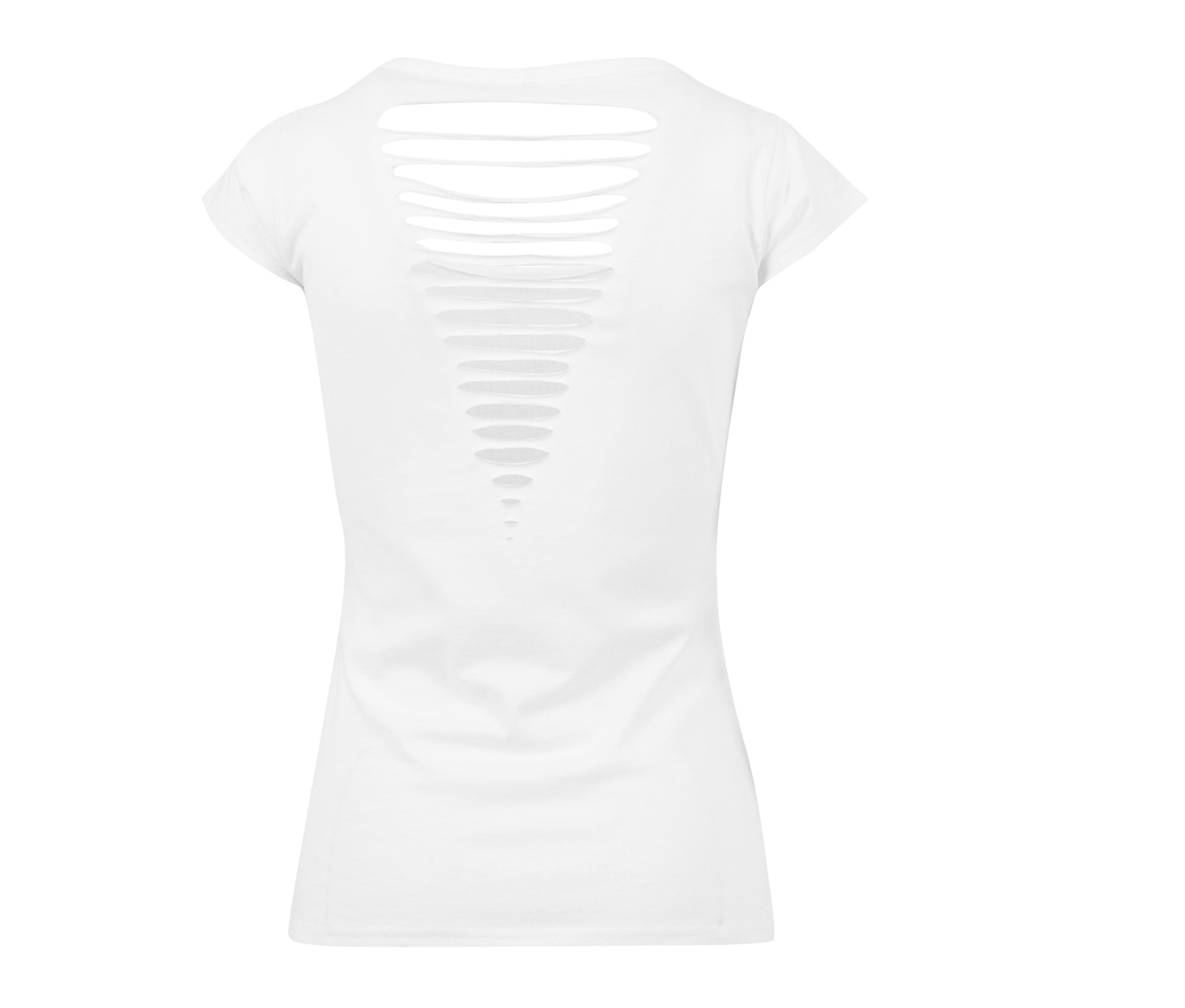 Tee-Shirt Femme Dos Lacéré - White