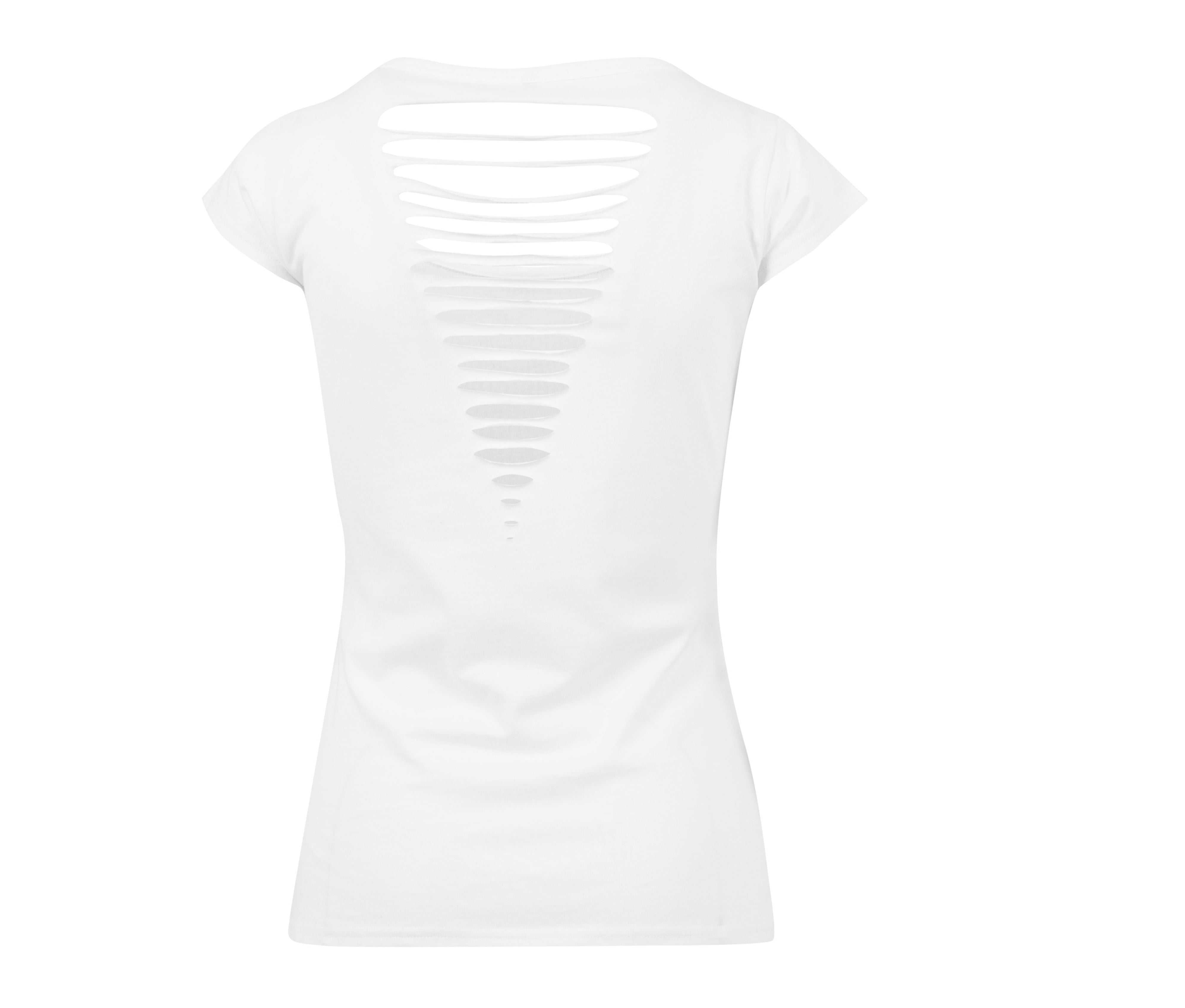 Tee-Shirt Femme Dos Lacéré - White