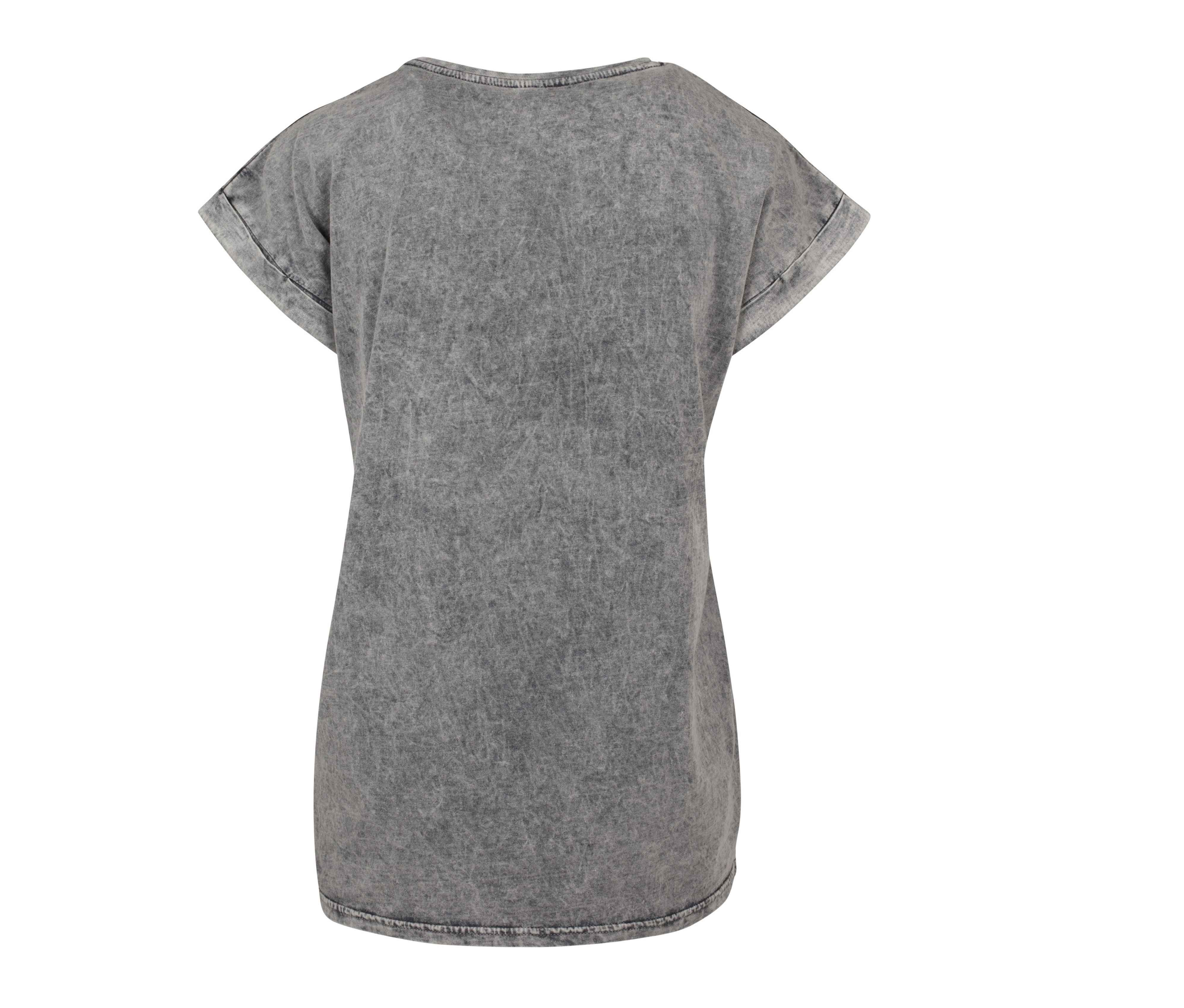 Tee-Shirt Femme Délavé - Grey/black