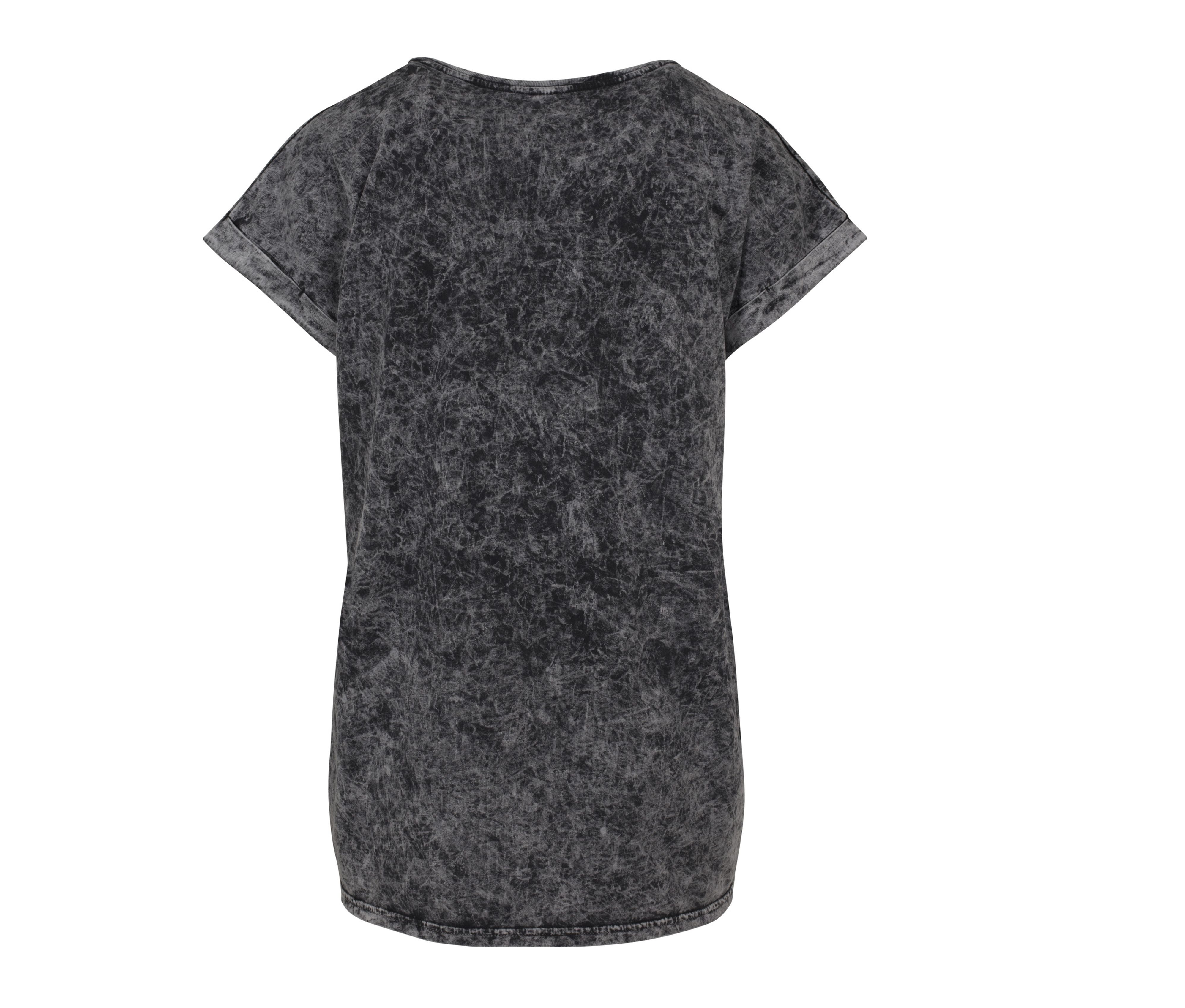 Tee-Shirt Femme Délavé - Dark Grey/white