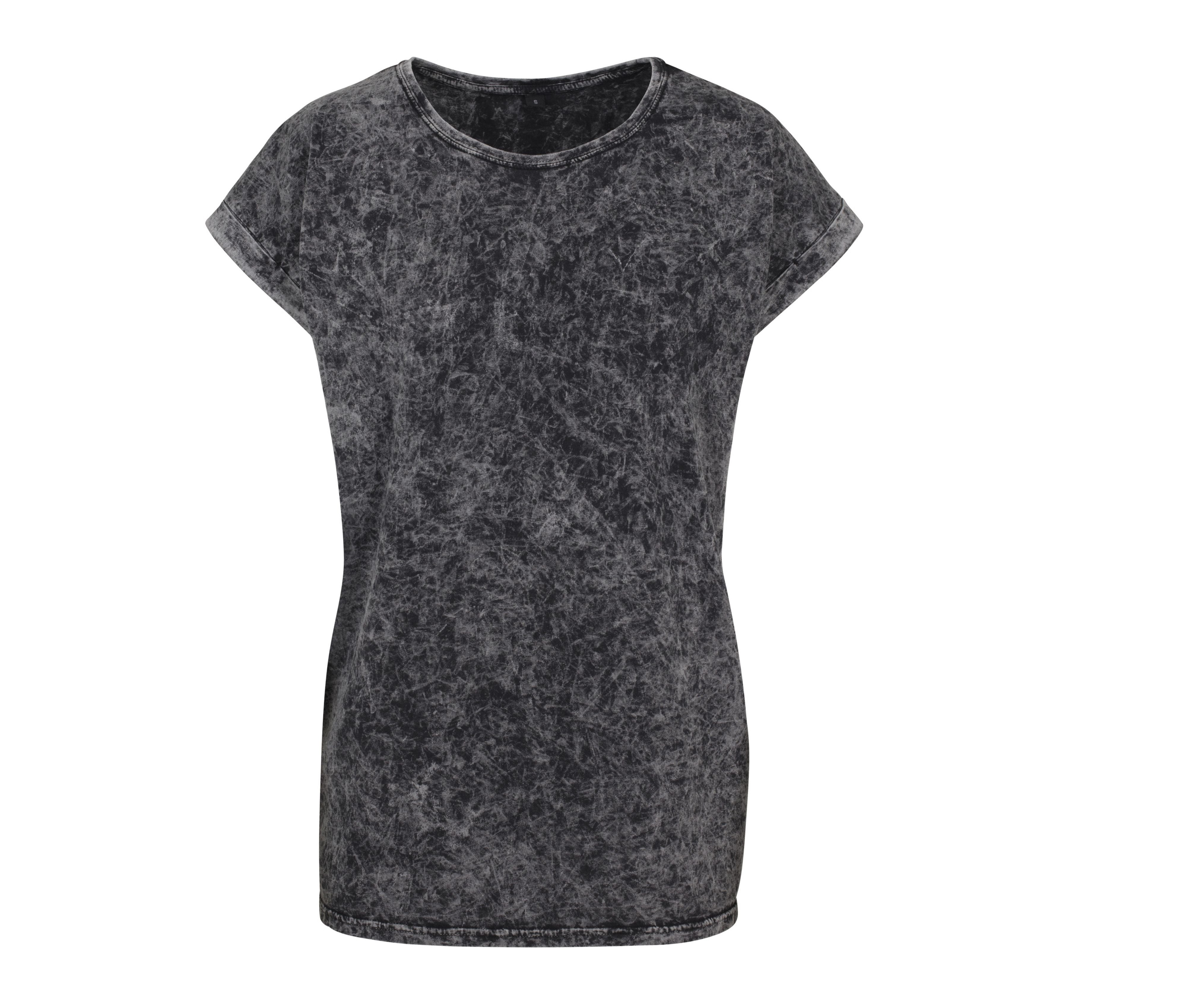 Tee-Shirt Femme Délavé - Dark Grey/white