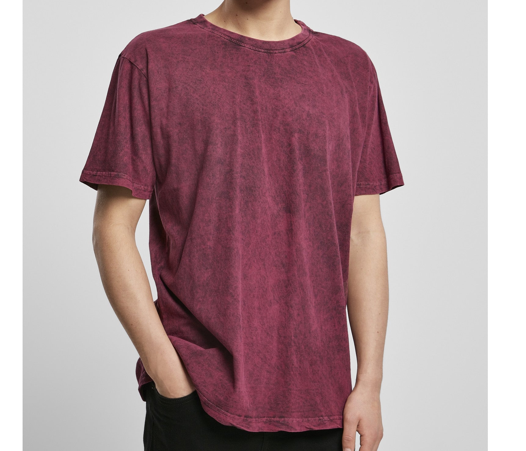 Tee-Shirt Homme Délavé - Berry Black