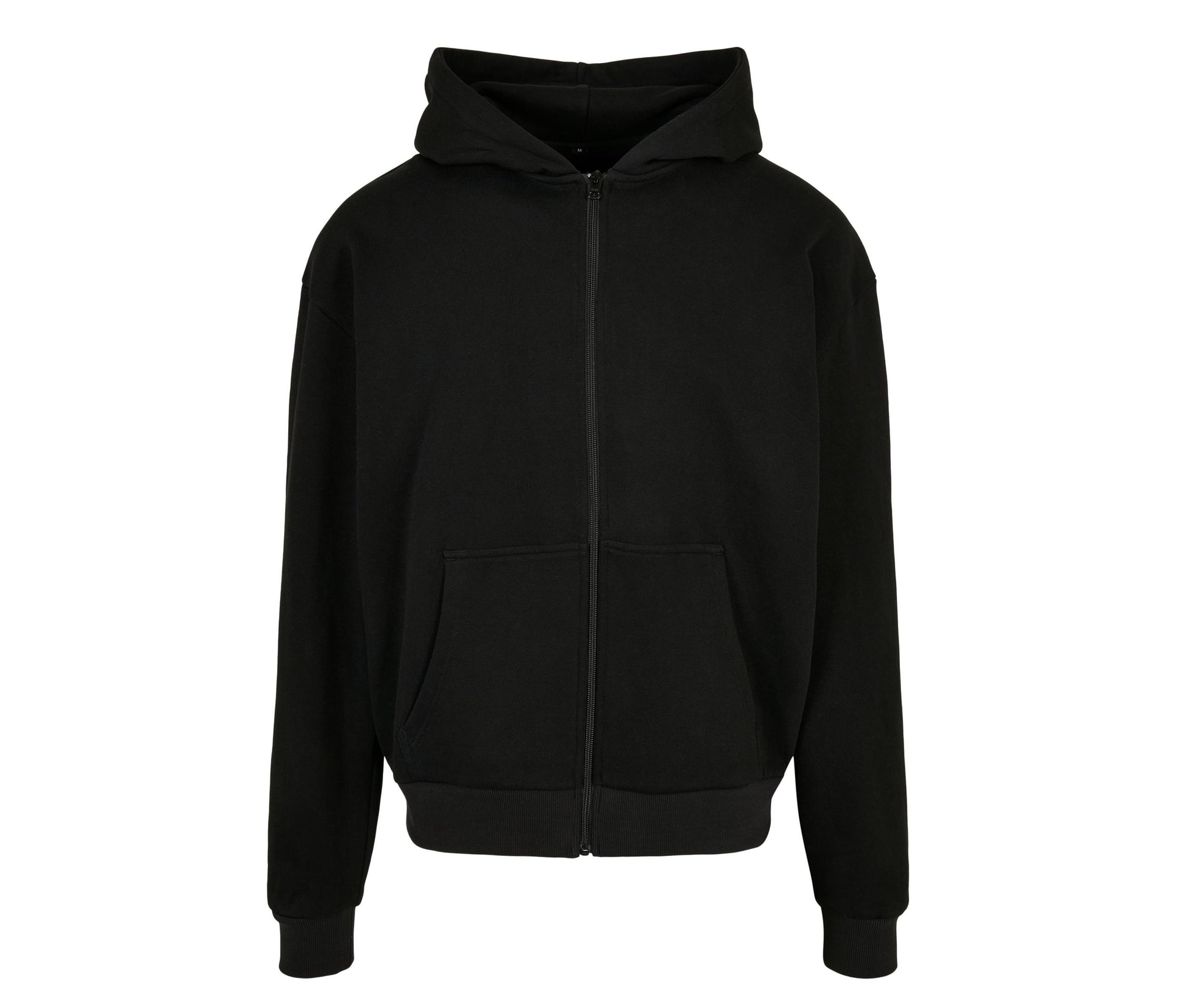 Sweat Zippé à Capuche Très Lourd - Black
