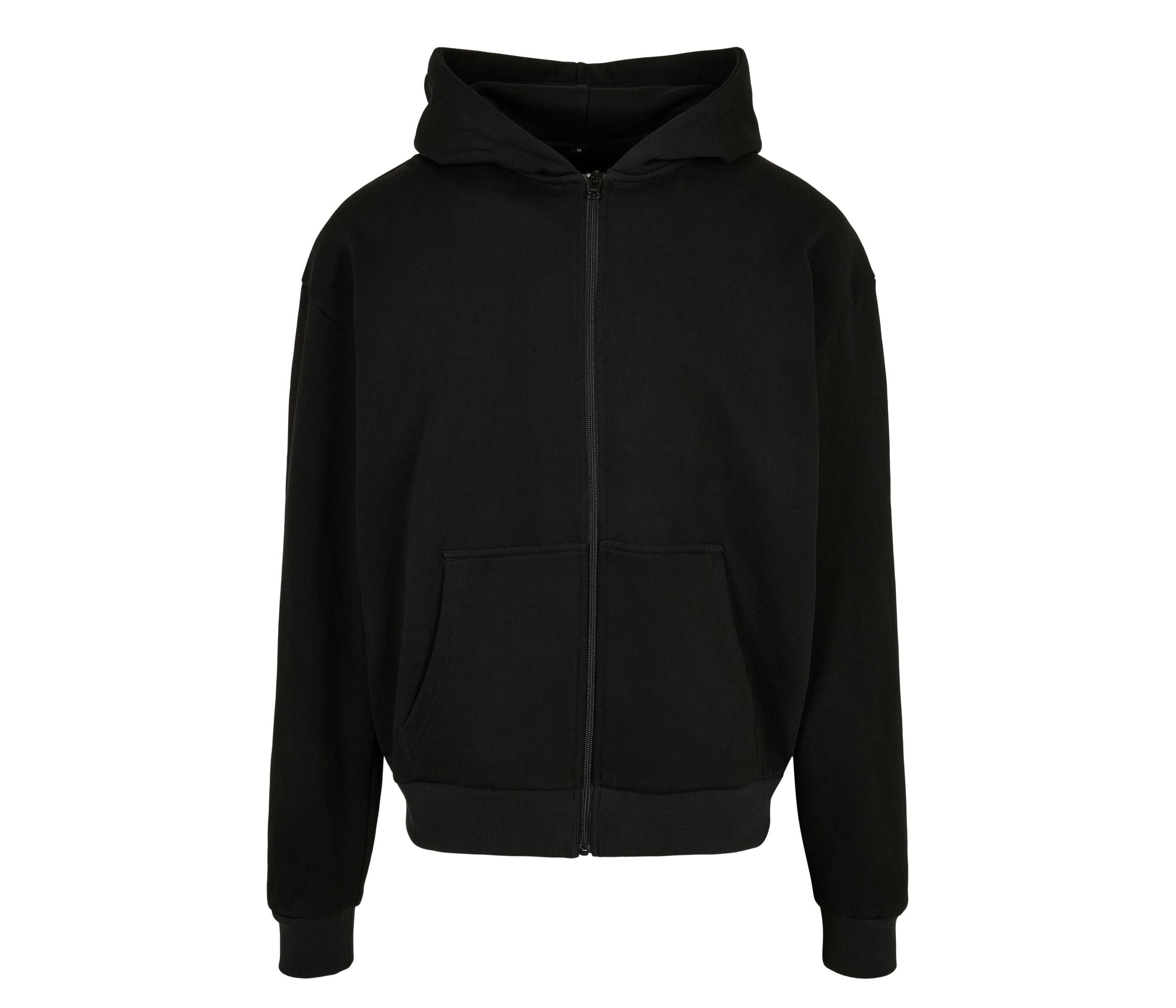 Sweat Zippé à Capuche Très Lourd - Black