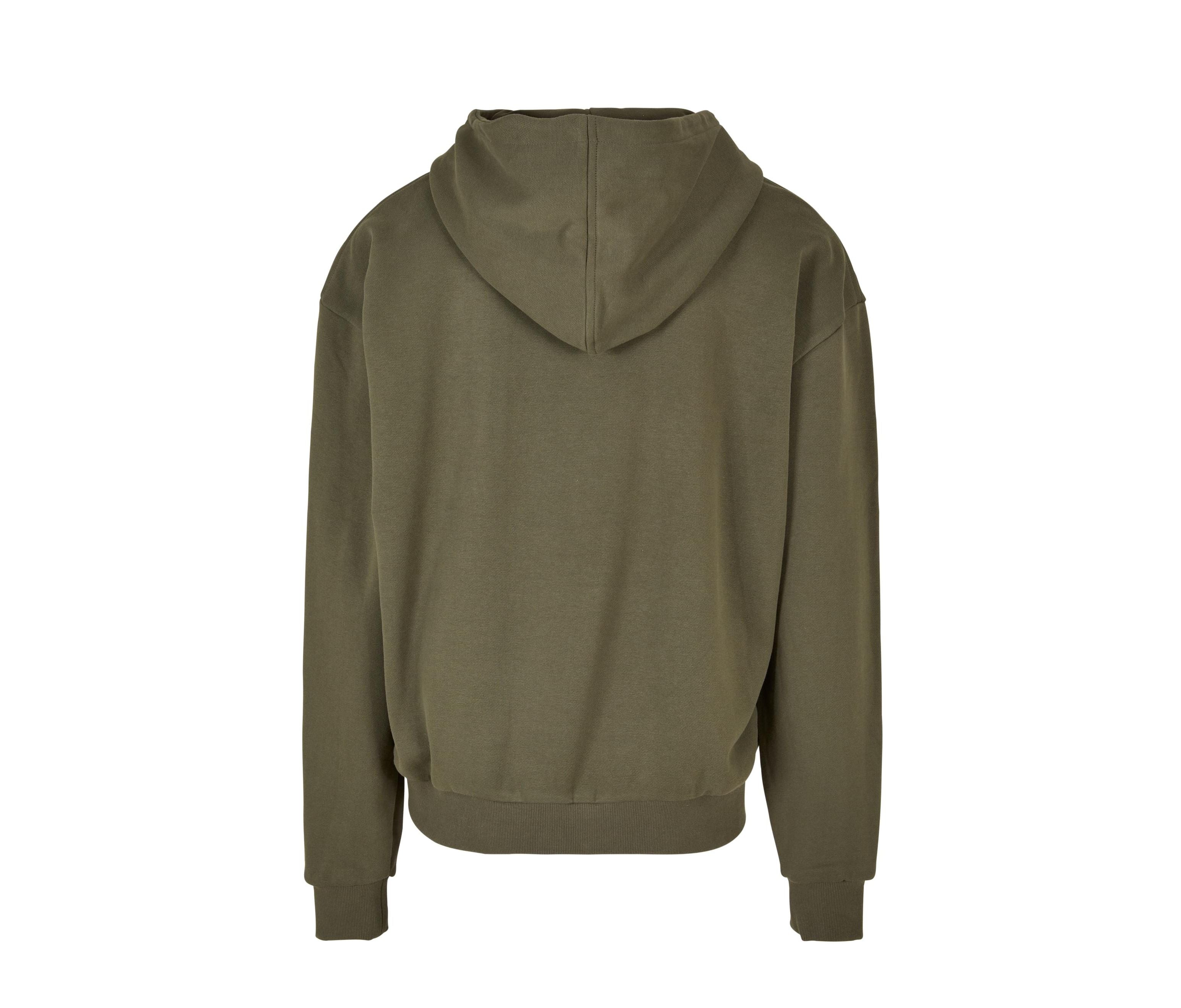 Sweat Zippé à Capuche Très Lourd - Olive