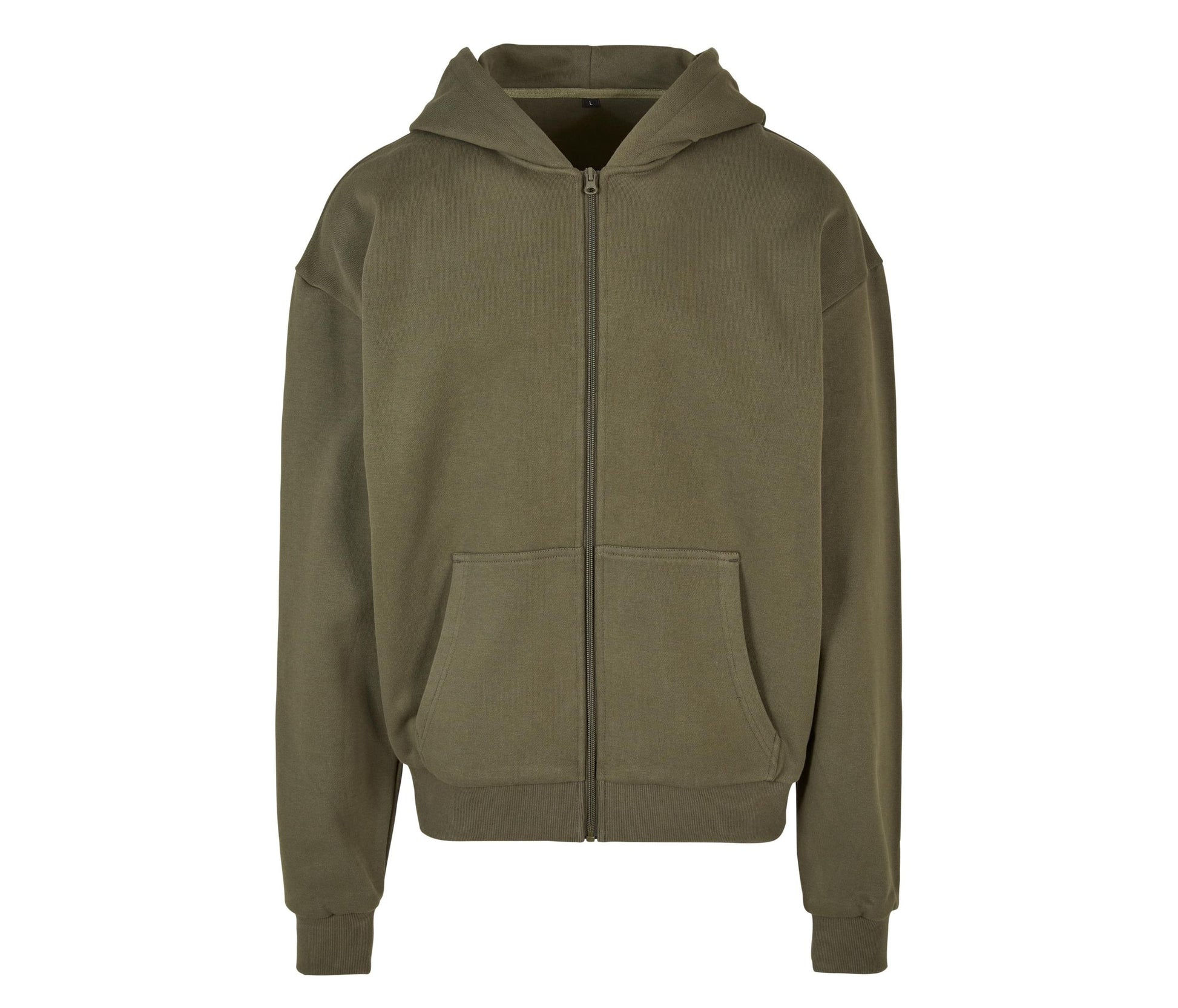 Sweat Zippé à Capuche Très Lourd - Olive