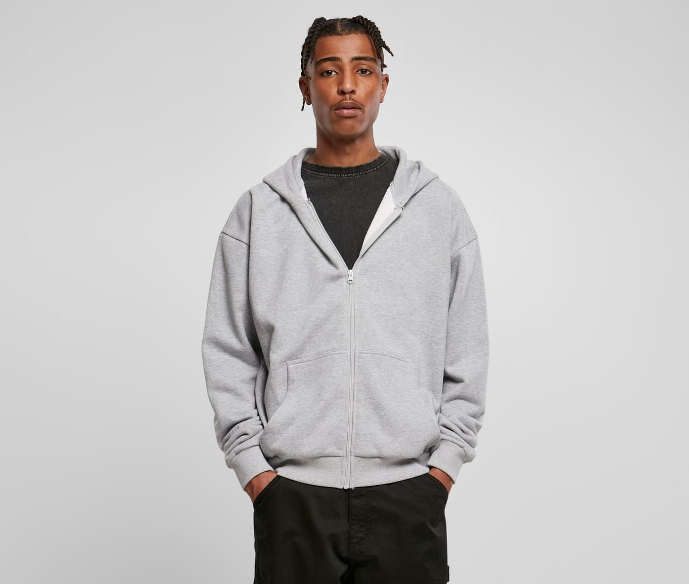 Sweat zippé à capuche très lourd