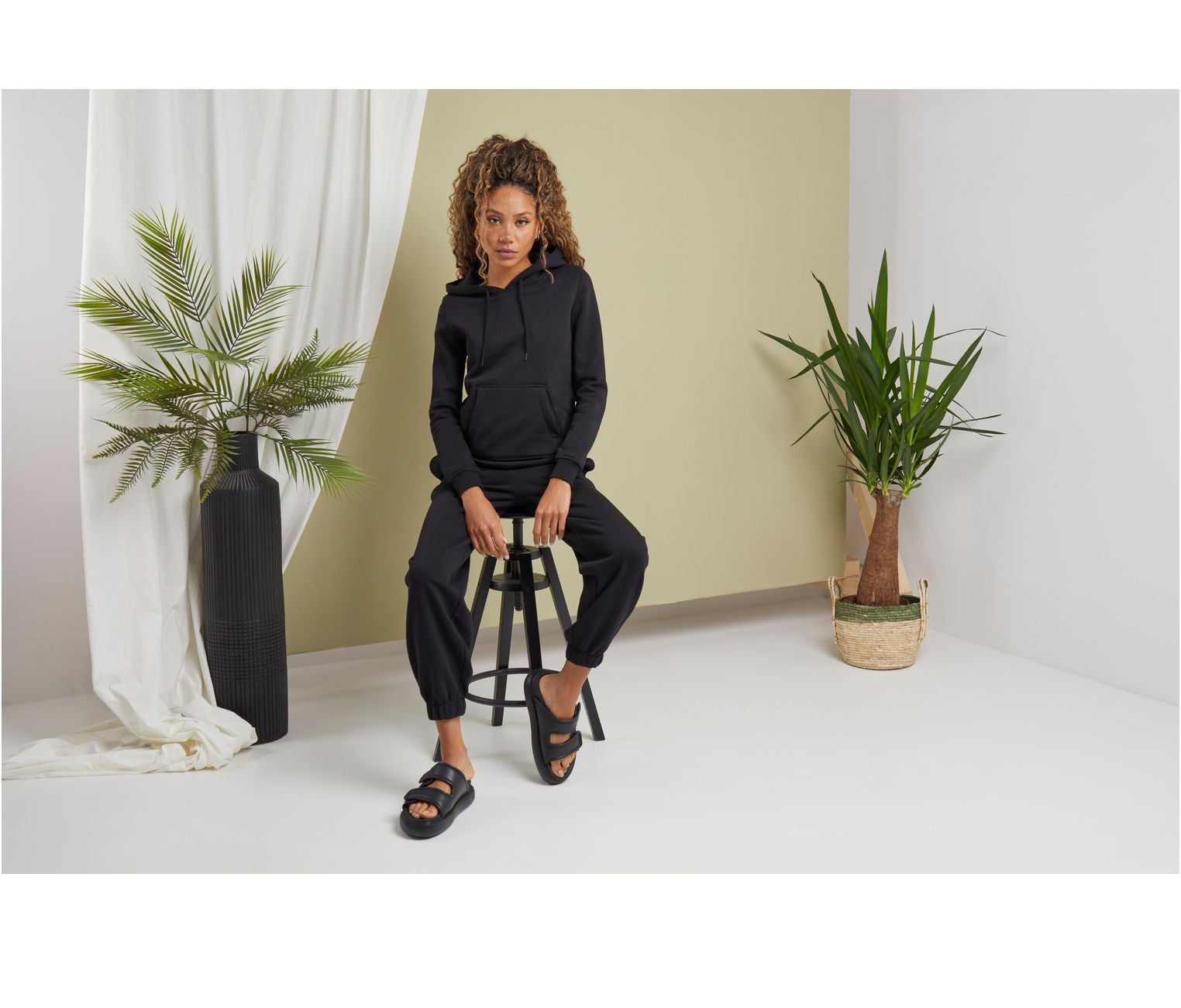 Jogging femme taille haute