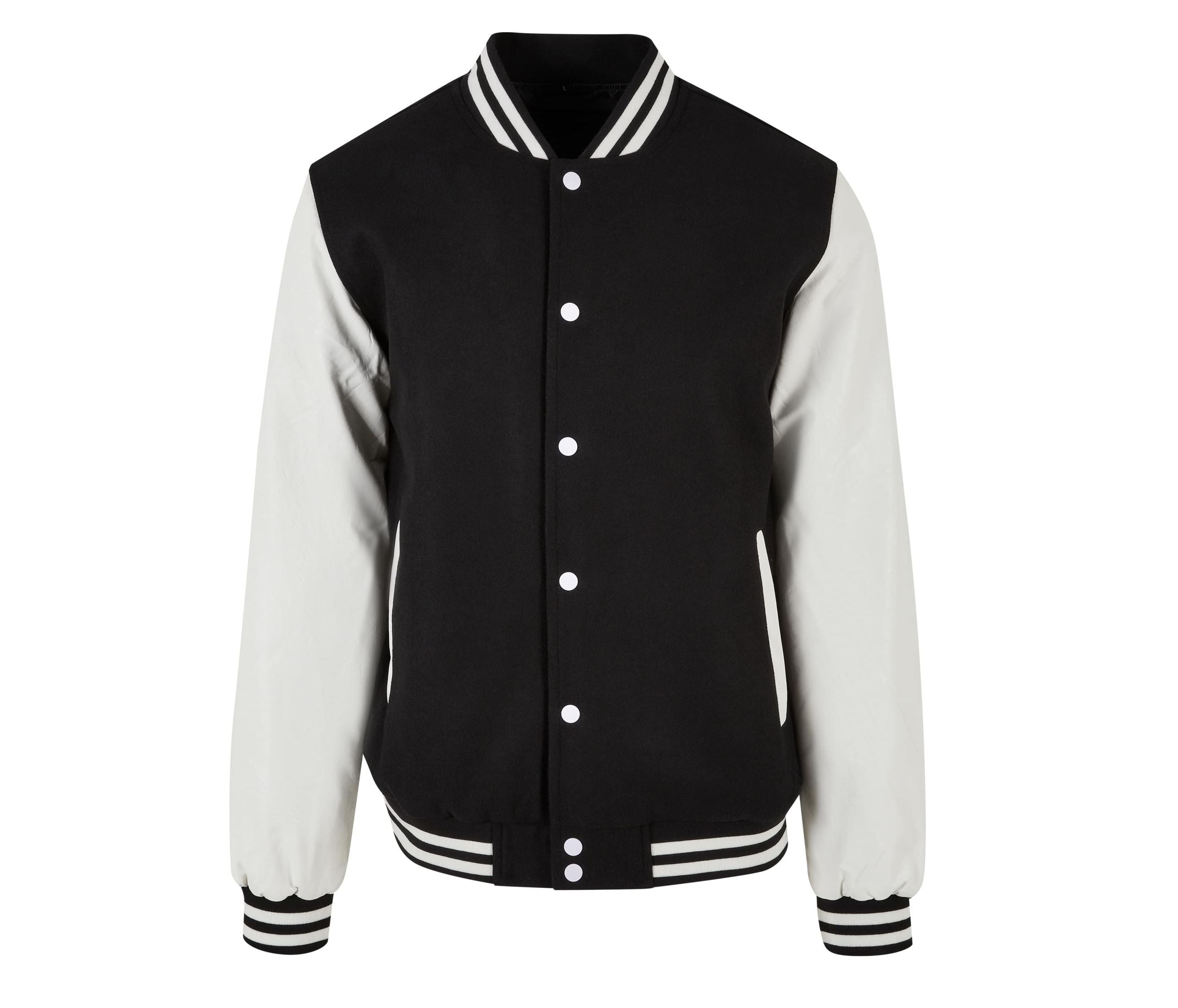 Veste Baseball en Simili Cuir - Black/white