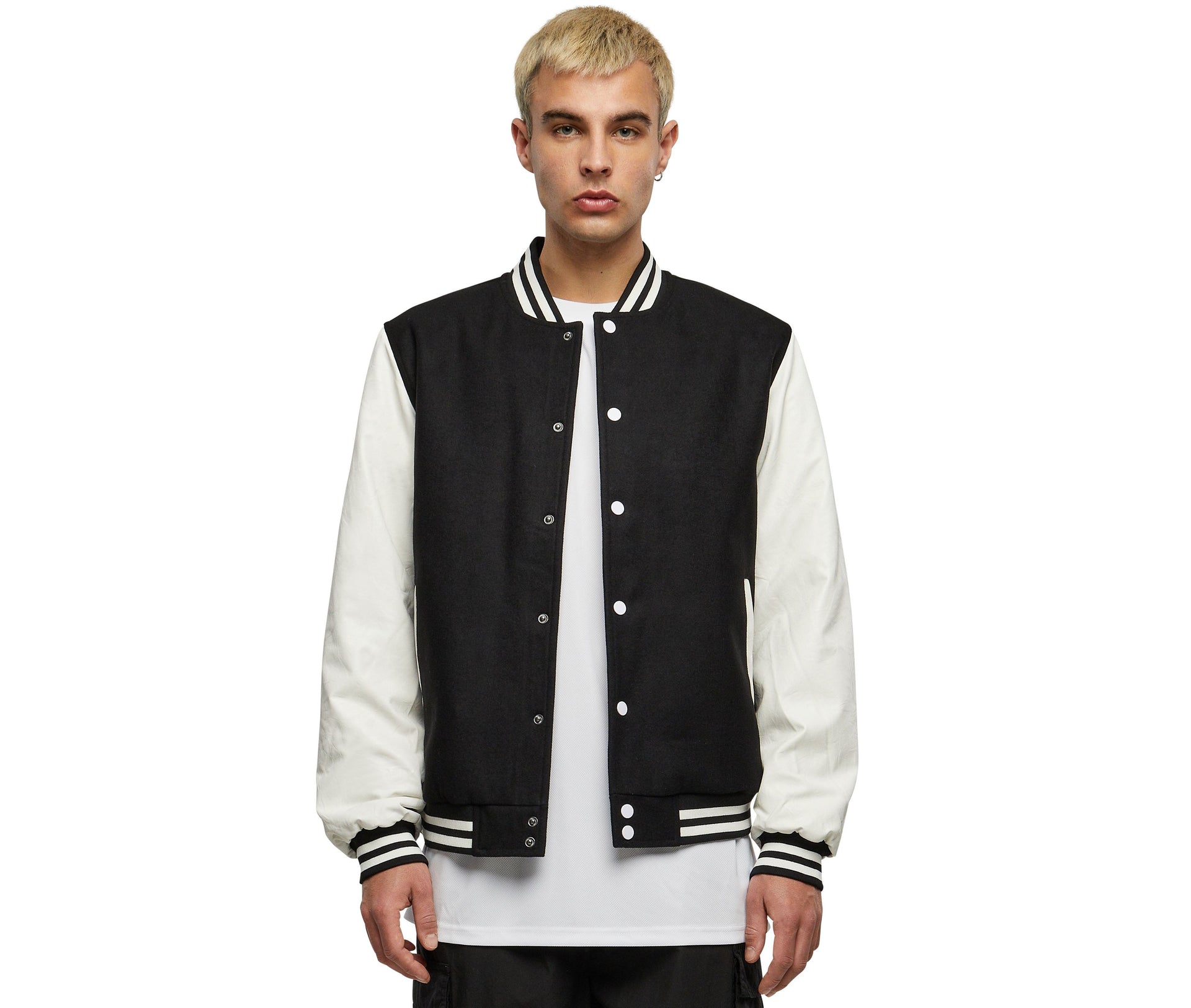 Veste baseball en simili cuir
