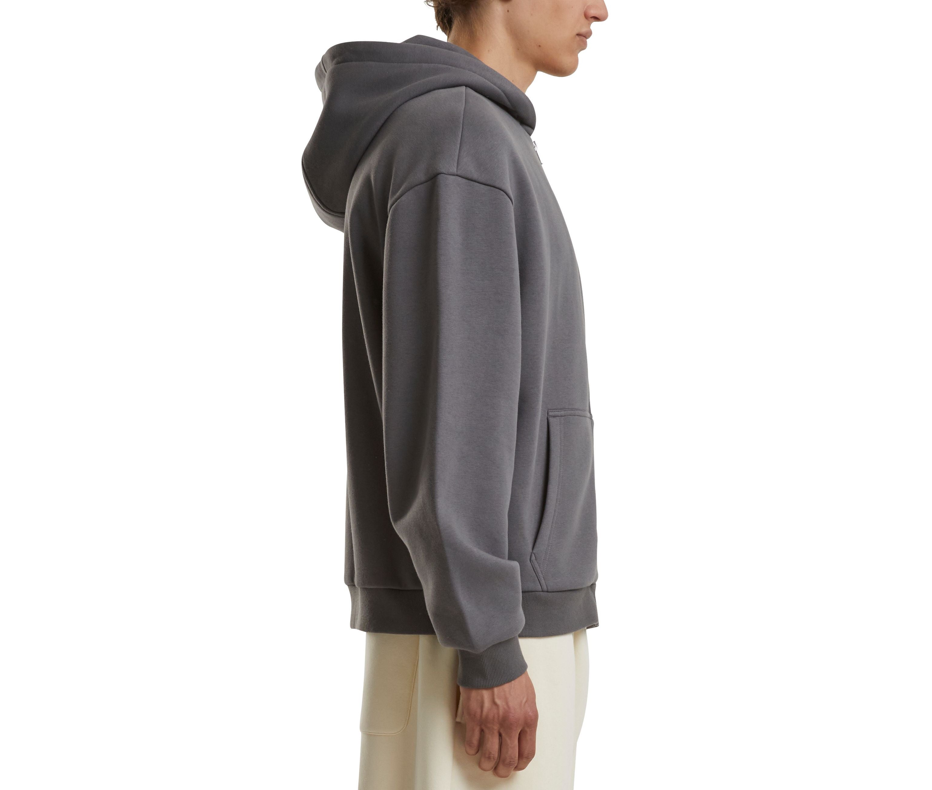 Fluffy Zip Hoody - Magnet