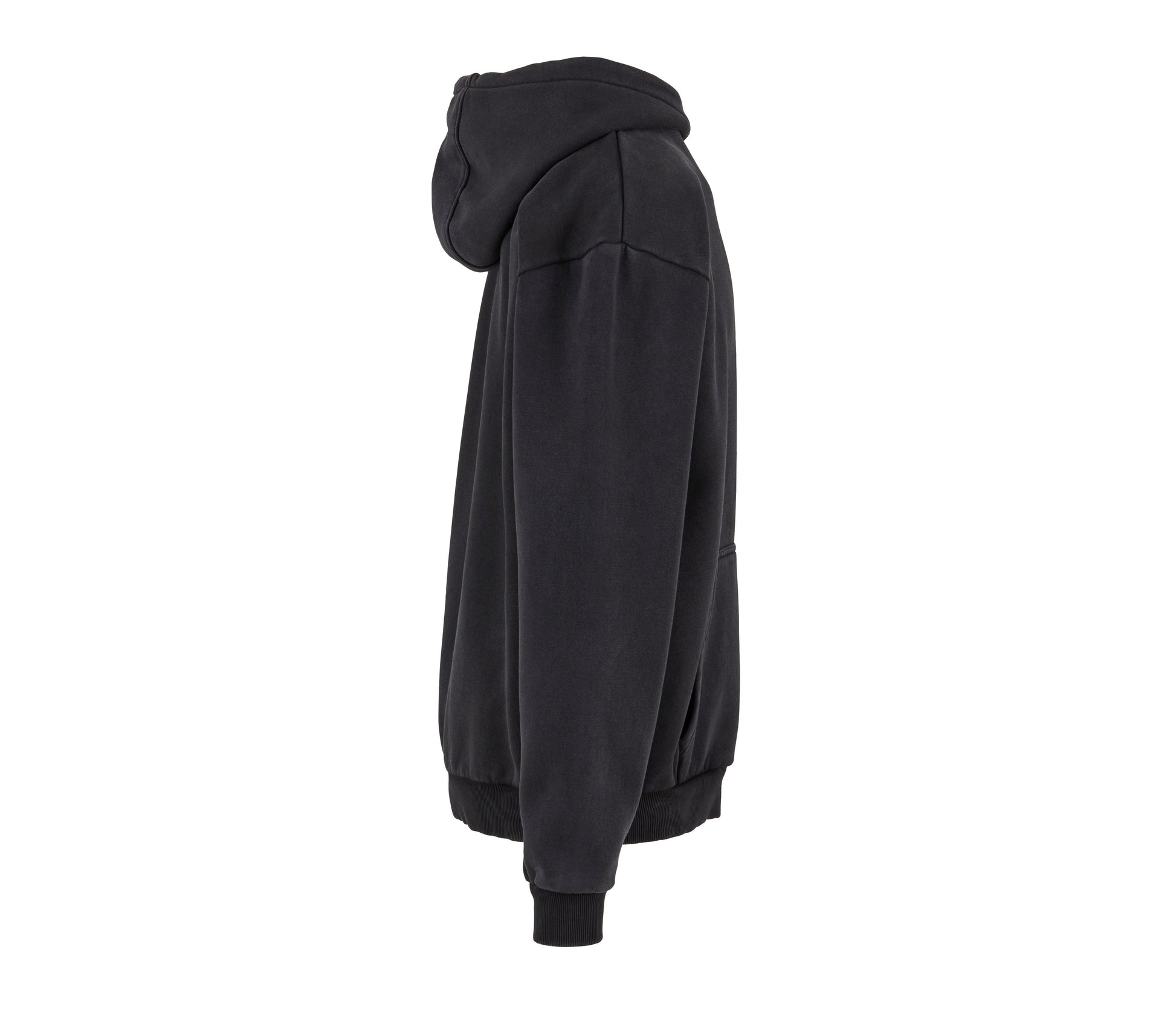 Sweat à Capuche Lourd Délavé - Black