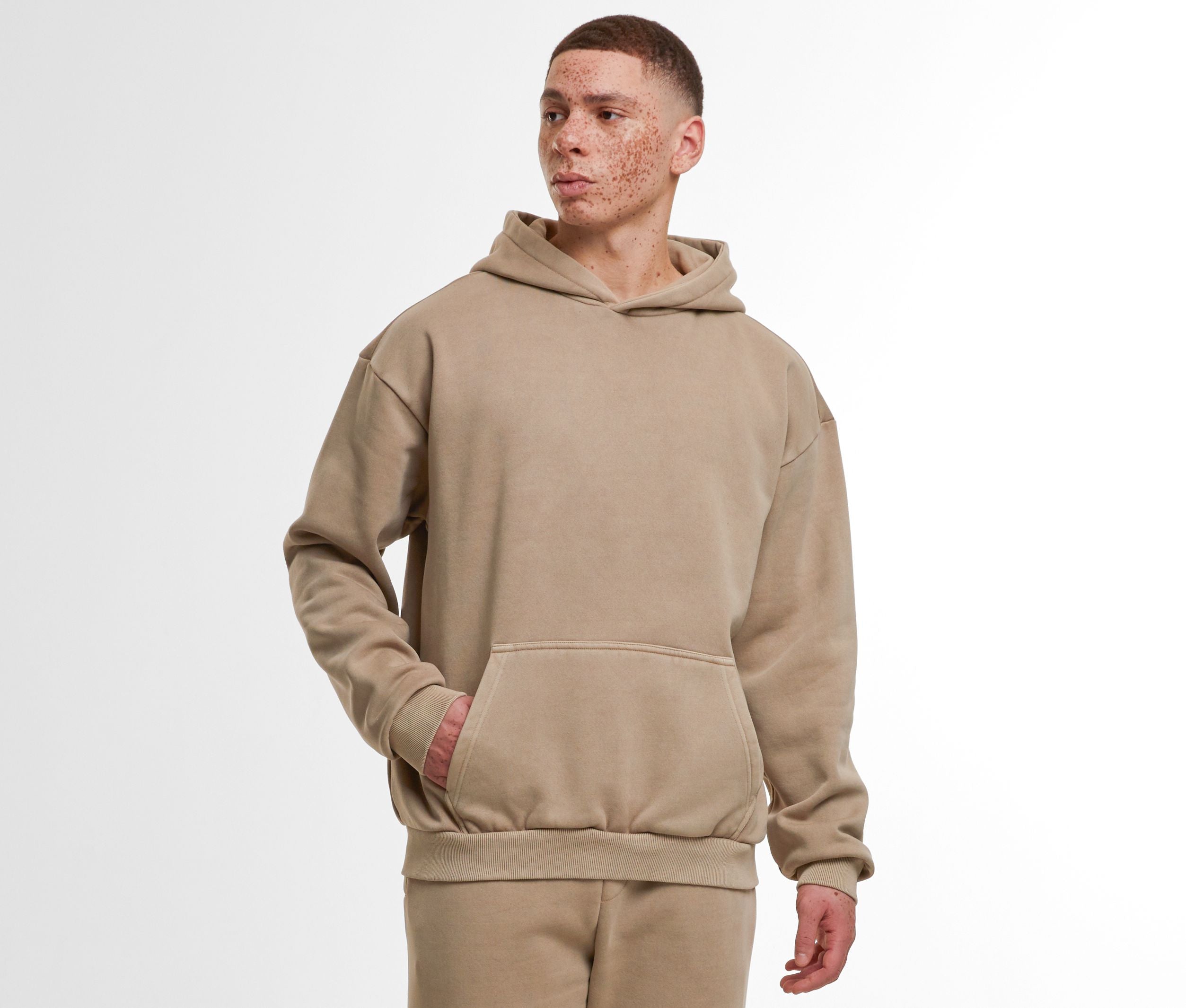 Sweat à capuche lourd délavé