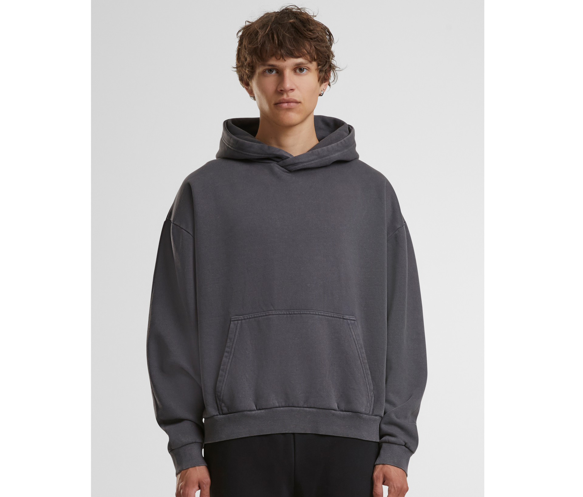 Sweat à capuche lourd délavé