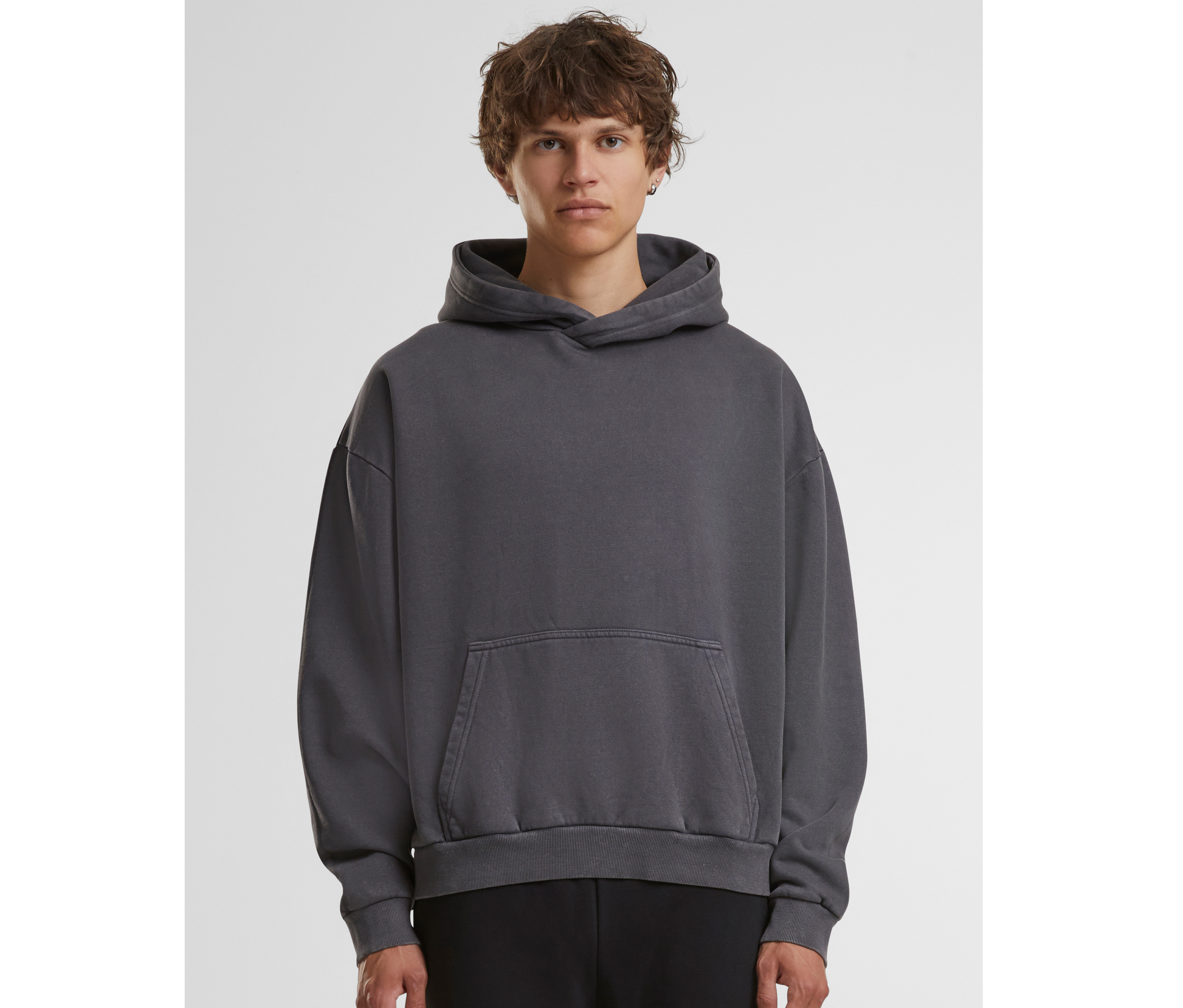 Sweat à capuche lourd délavé