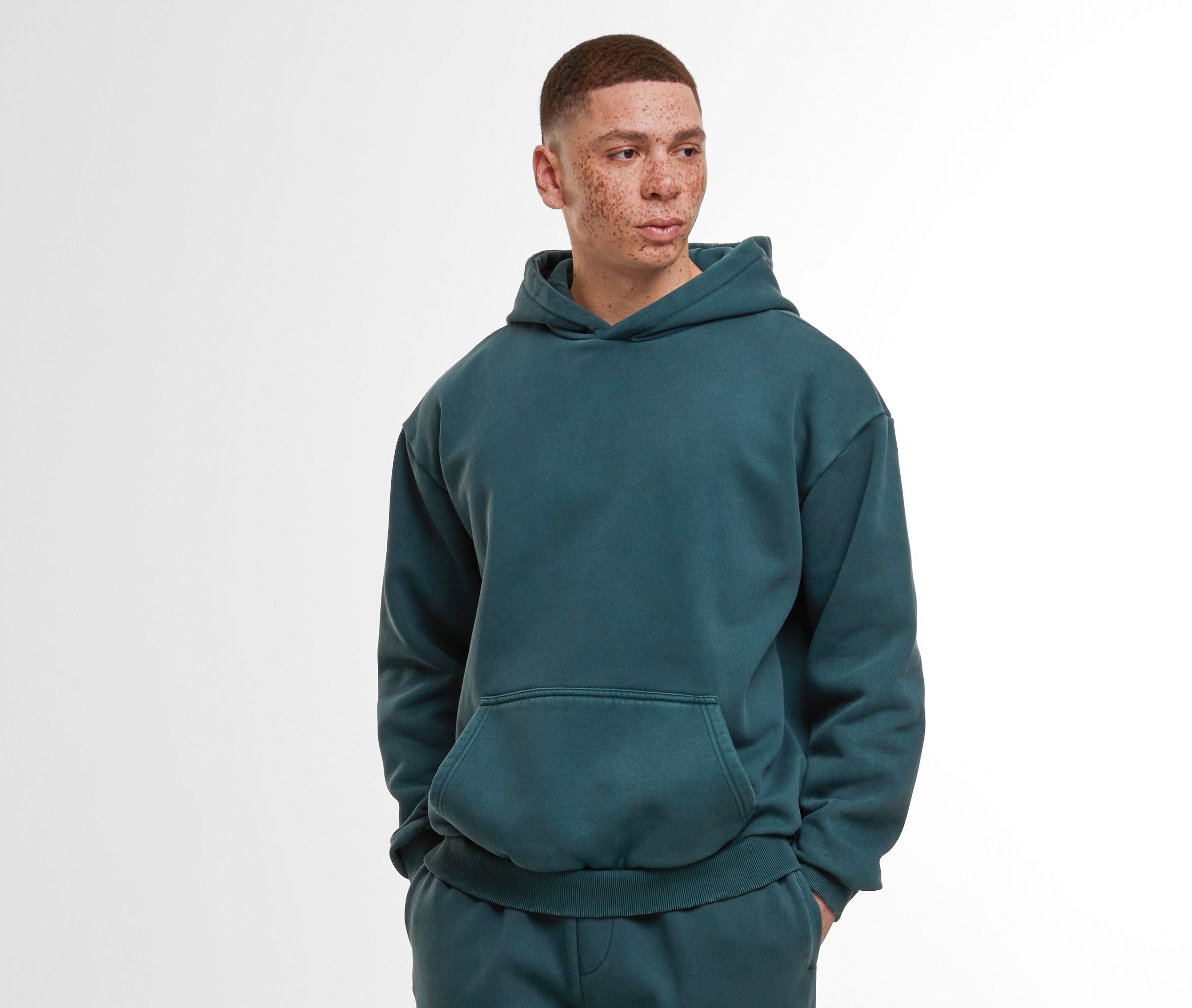 Sweat à capuche lourd délavé