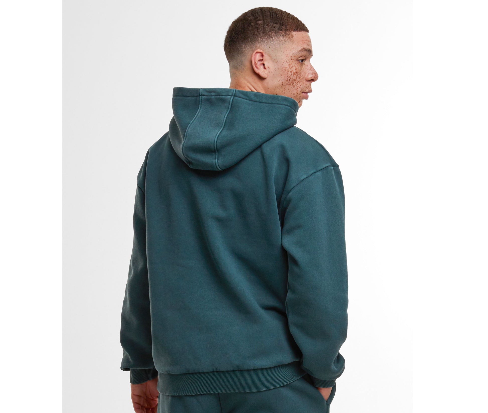 Sweat à capuche lourd délavé