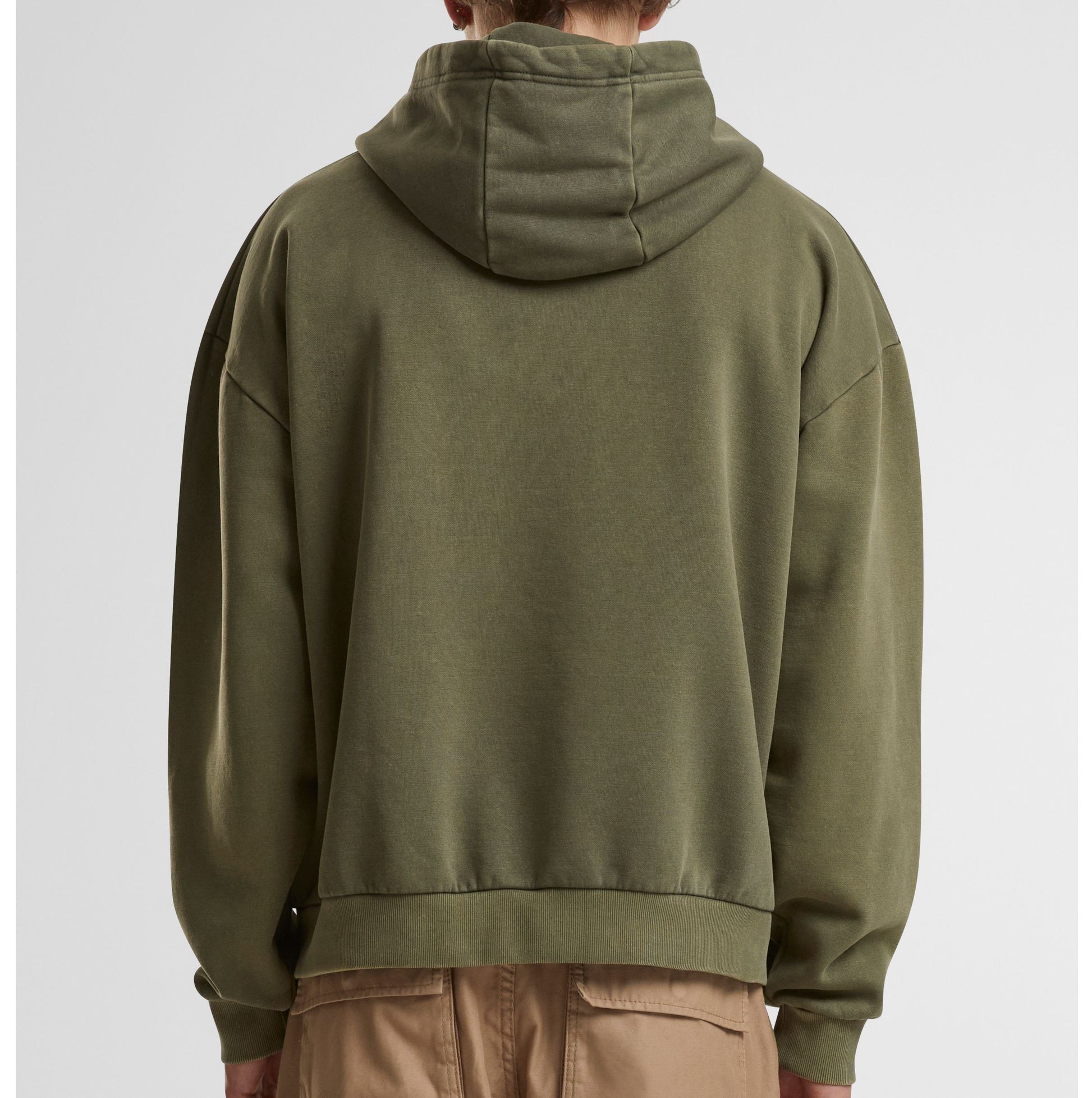 Sweat Capuche Zippé Lourd Délavé - Warm Khaki