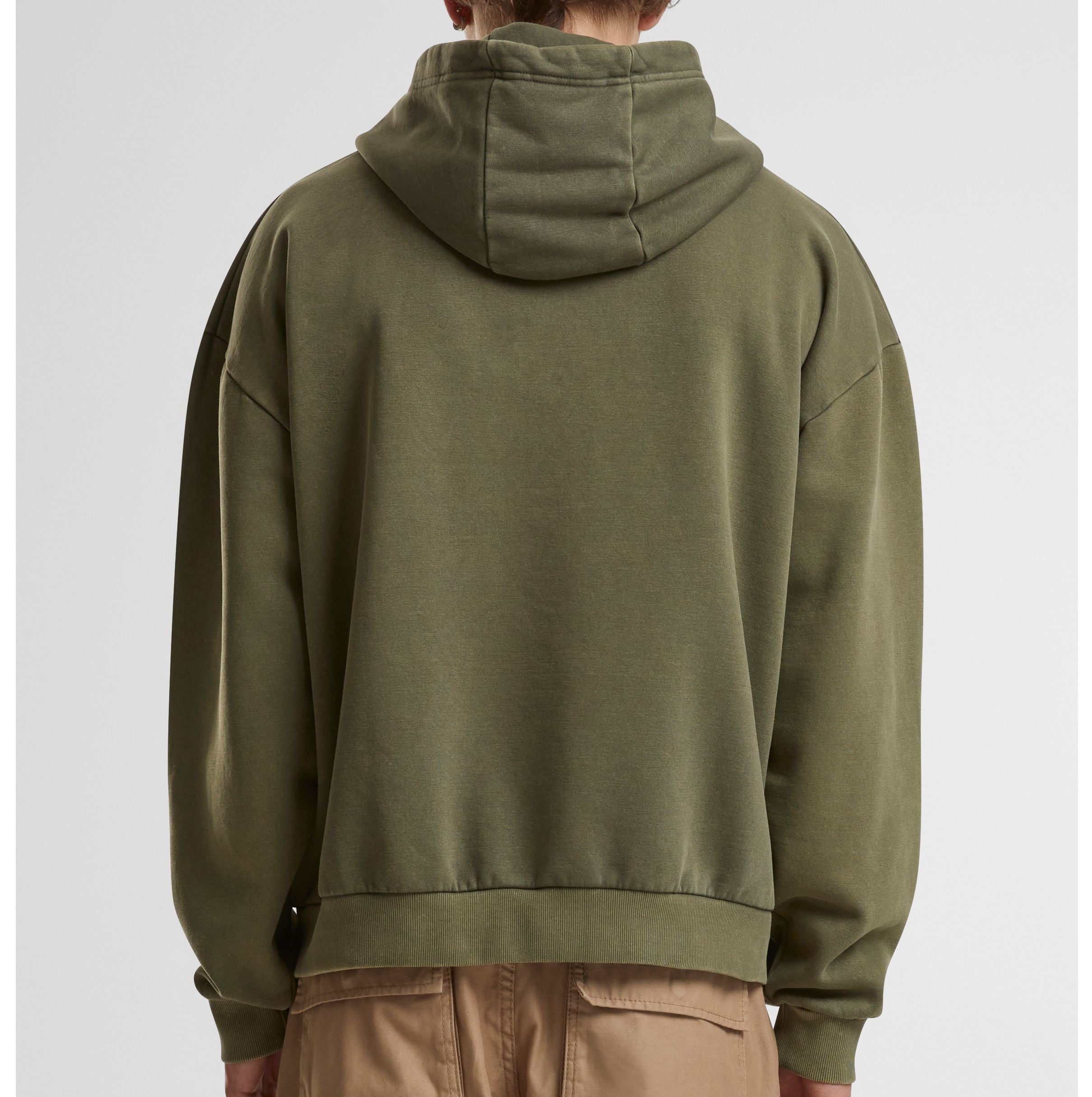 Sweat Capuche Zippé Lourd Délavé - Warm Khaki
