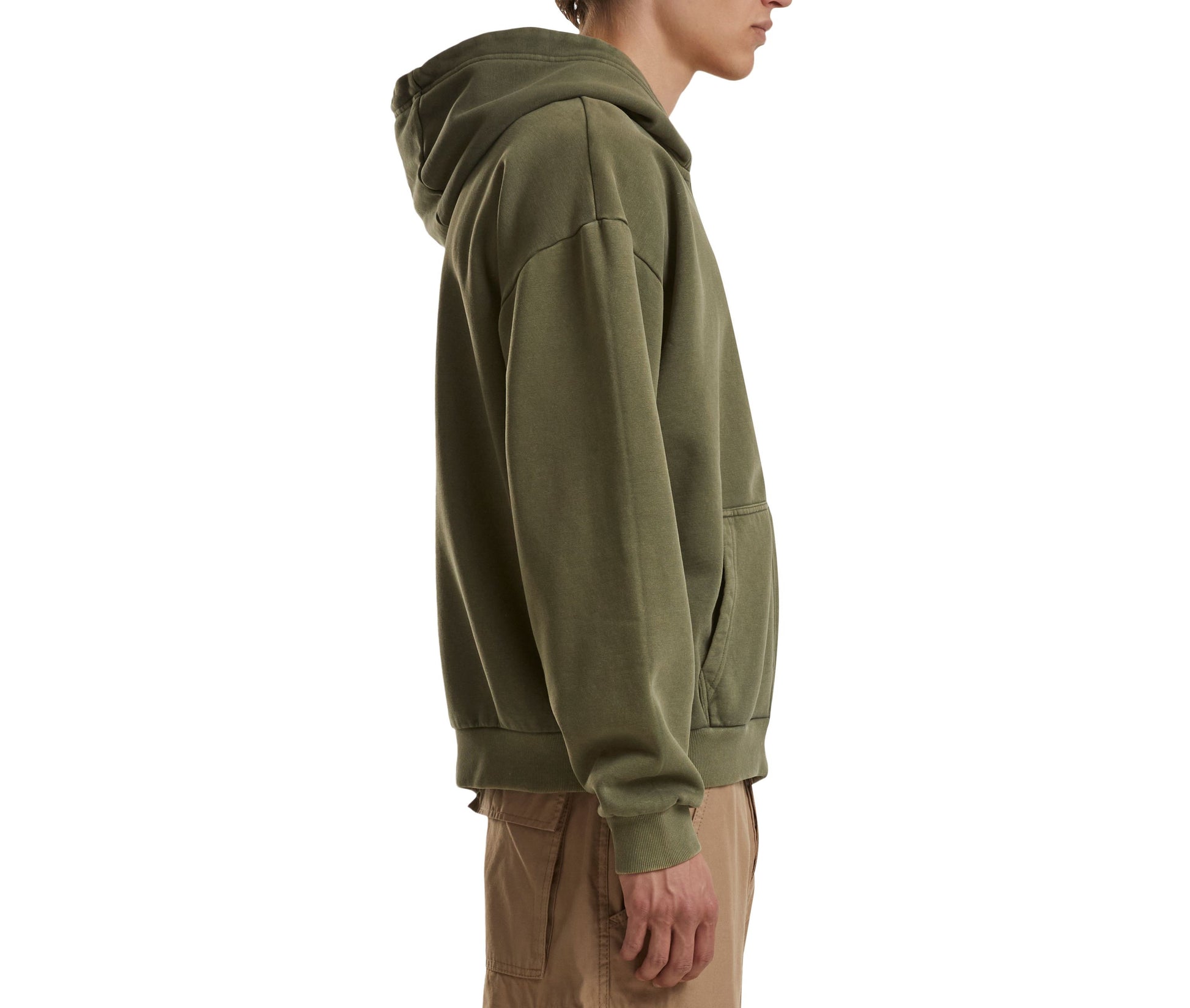 Sweat Capuche Zippé Lourd Délavé - Warm Khaki