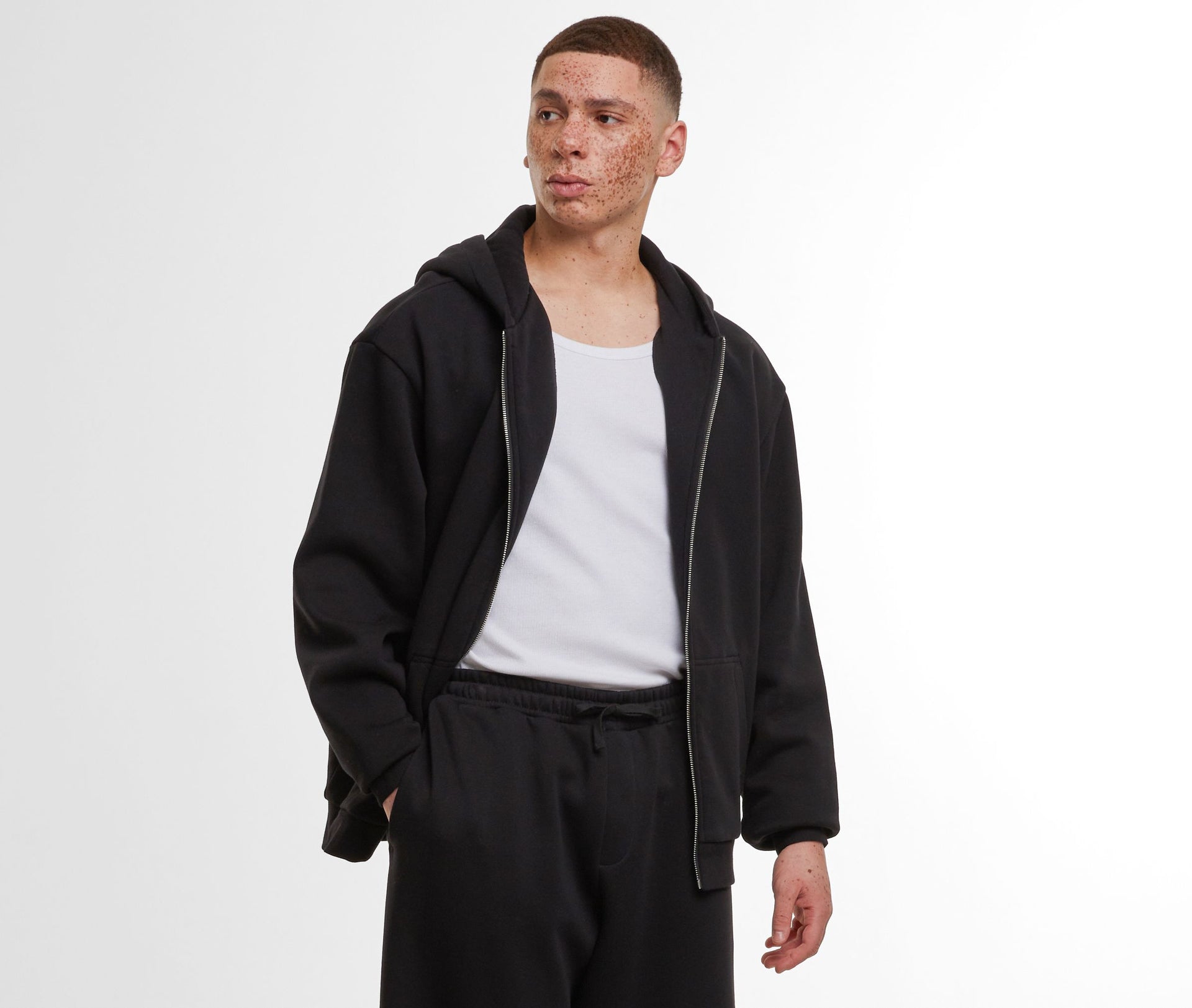Sweat capuche zippé ample